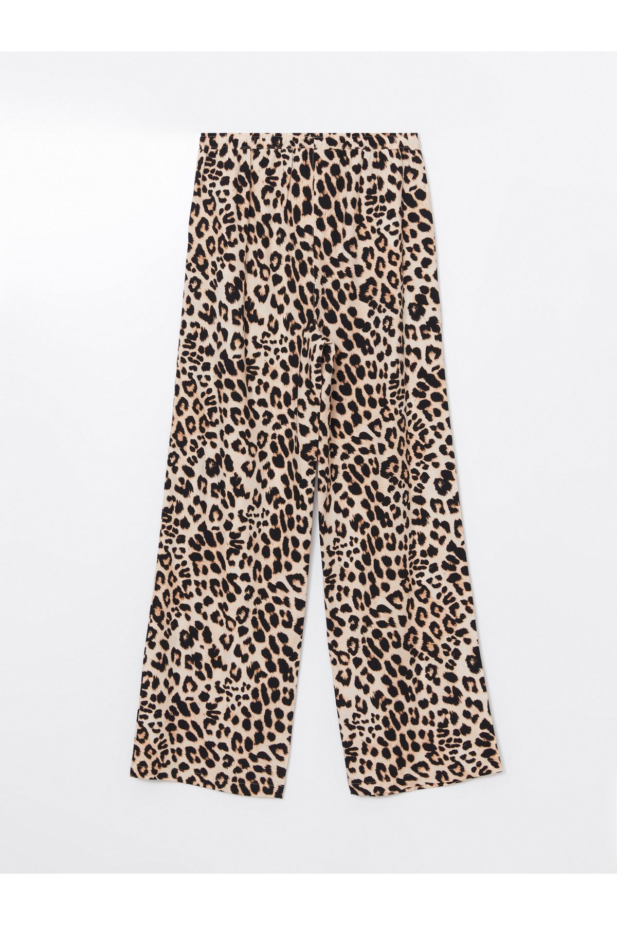 LC Waikiki-Elastic Waist Leopard Patterned Linen Blended Women's Trousers 6