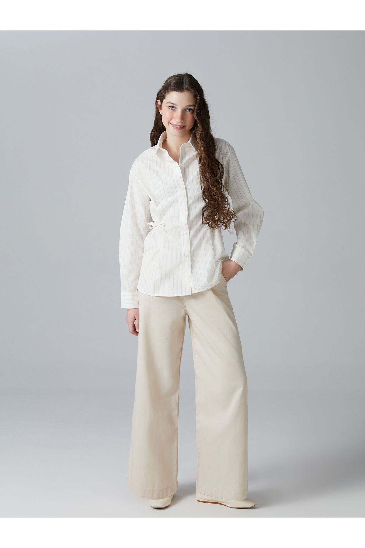 LC Waikiki-Lcw Adjustable Elastic Waist Girl's Trousers 1