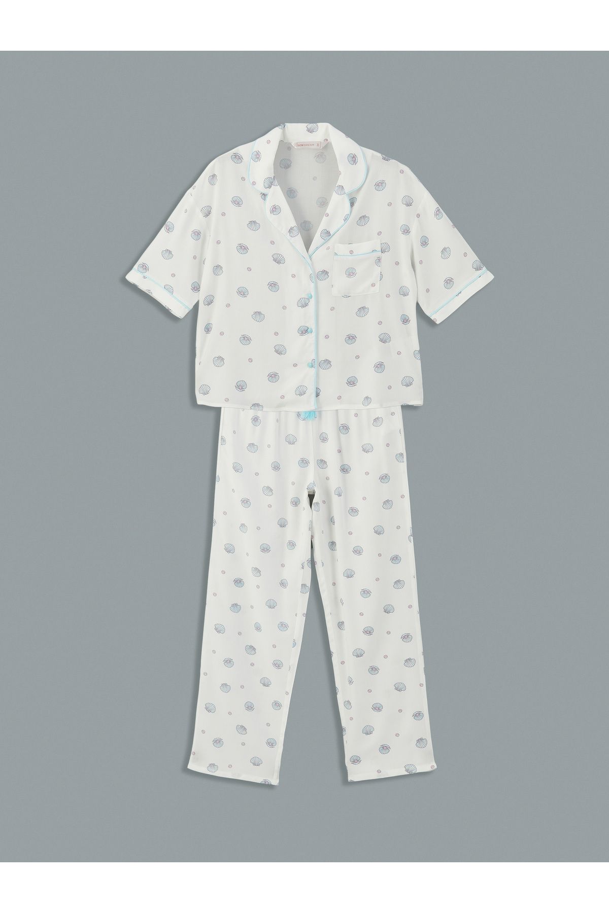 LC Waikiki-Damen-Pyjama-Set mit Hemdkragen-Aufdruck 5