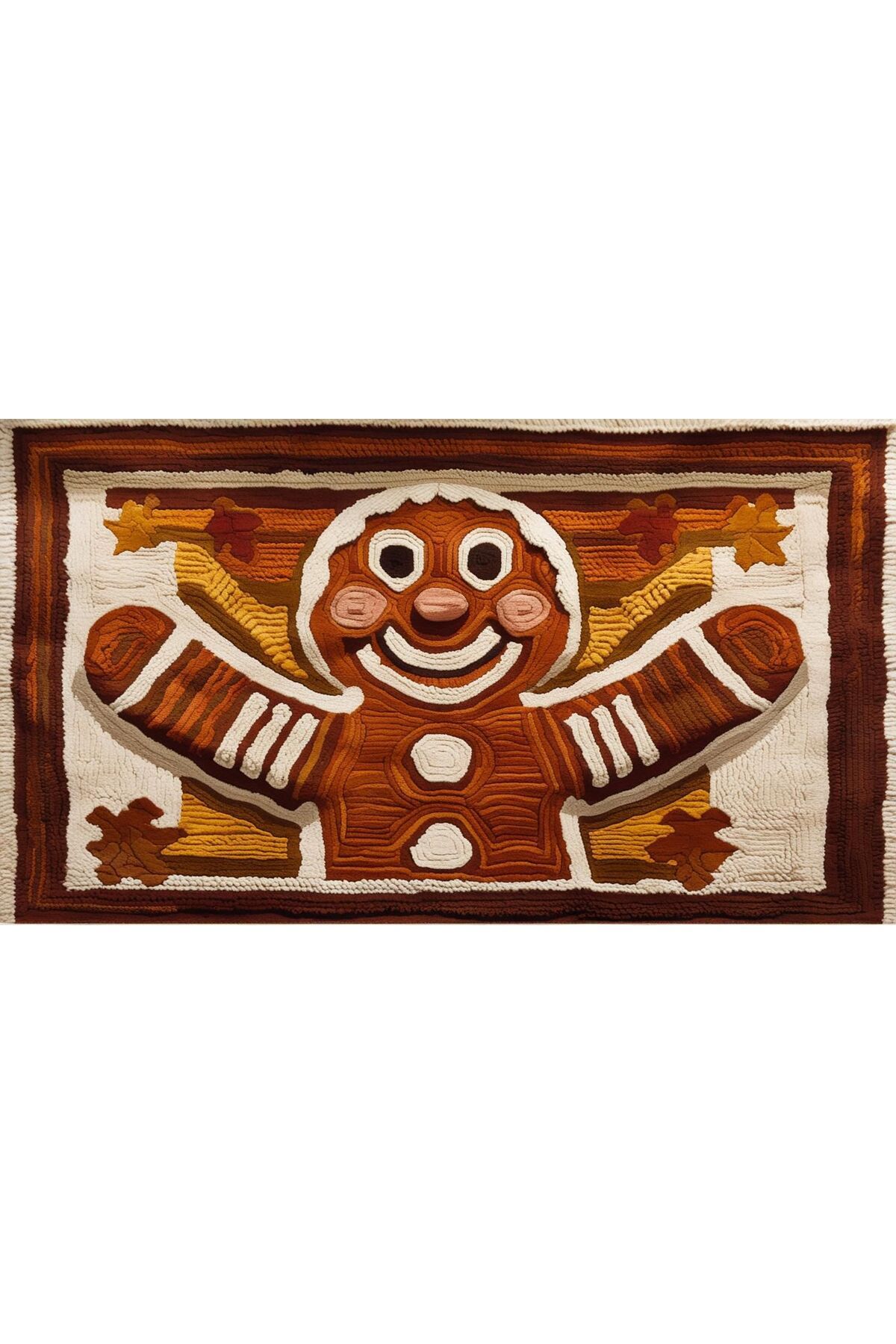 Rugs Modern Halı Kuzey Koleksiyonu Dokulu Görünümde Kurabiye Adam Desenli Dokuma Taban Modern Dekoratif Halı kuzey88