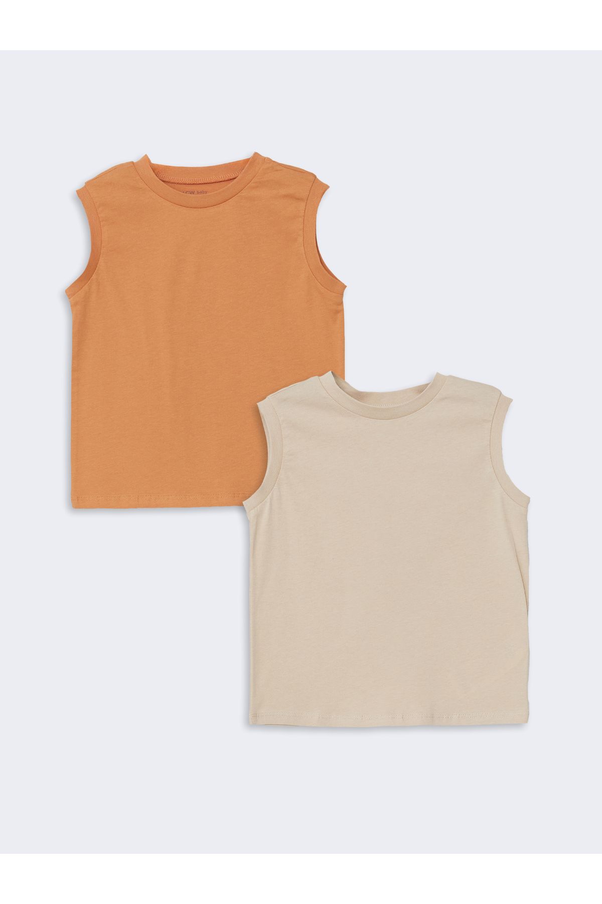 LC Waikiki-Rundhals Basic Jungen Babyunterhemd 2er Set 1