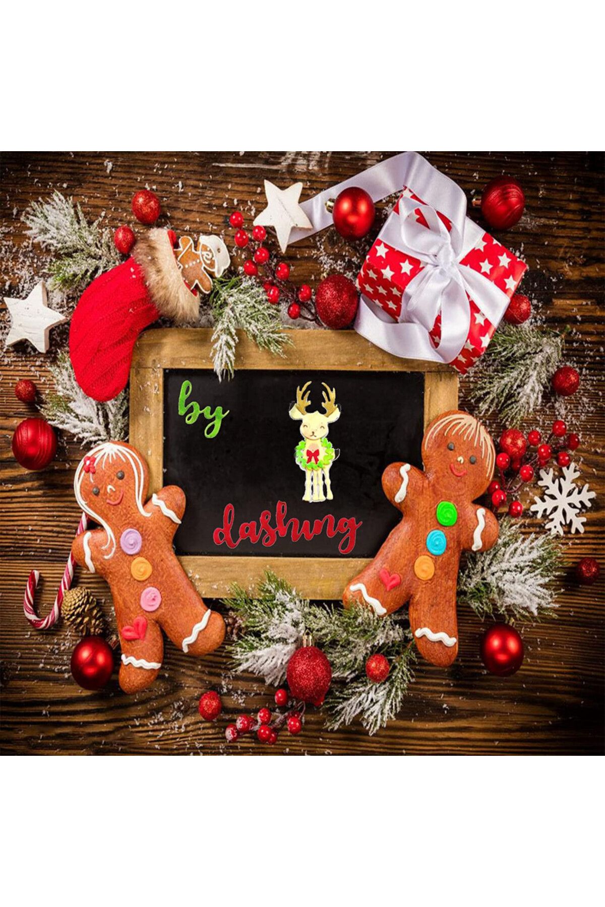 OEM-Set of two Christmas tree and deer molds, carbon steel, silver, 95 x 90 mm / 98 x 75 mm 2