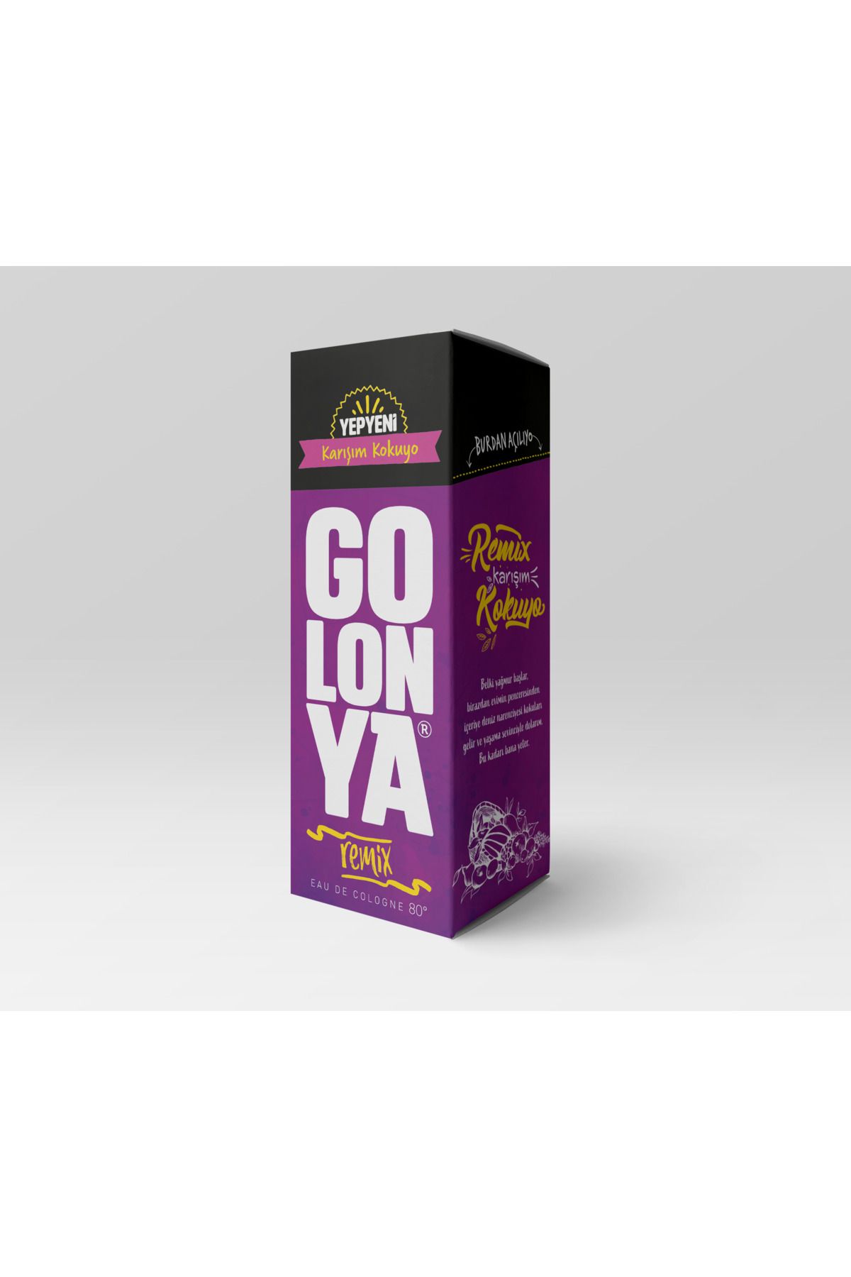 Golonya Remix 250 ML Cam Şişe Karışım Kokulu Kolonya 12 Adet (1 Koli)