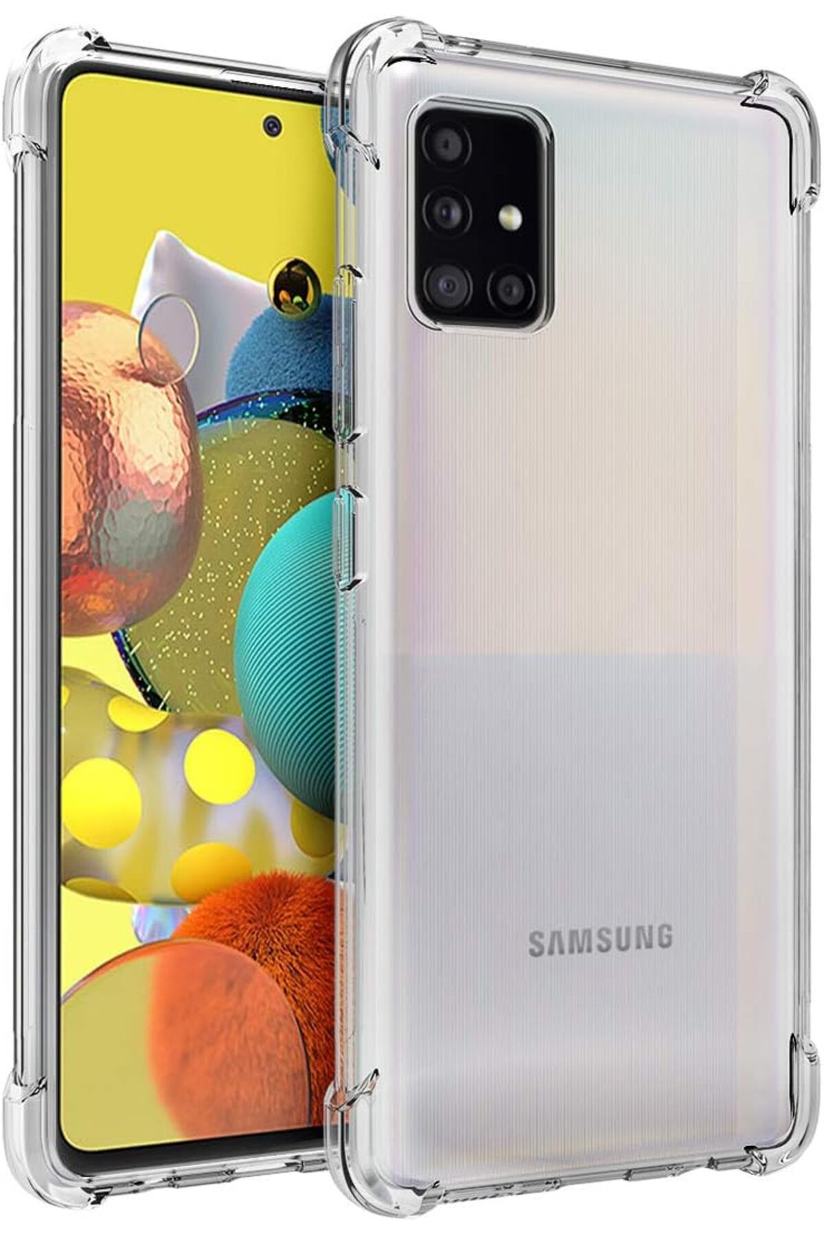 Ehr. Samsung Galaxy A51 Uyumlu Darbe Önleyici Sararmaya Dayanıklı Airbag Korumalı Ultra Slim TPU Şeffaf S