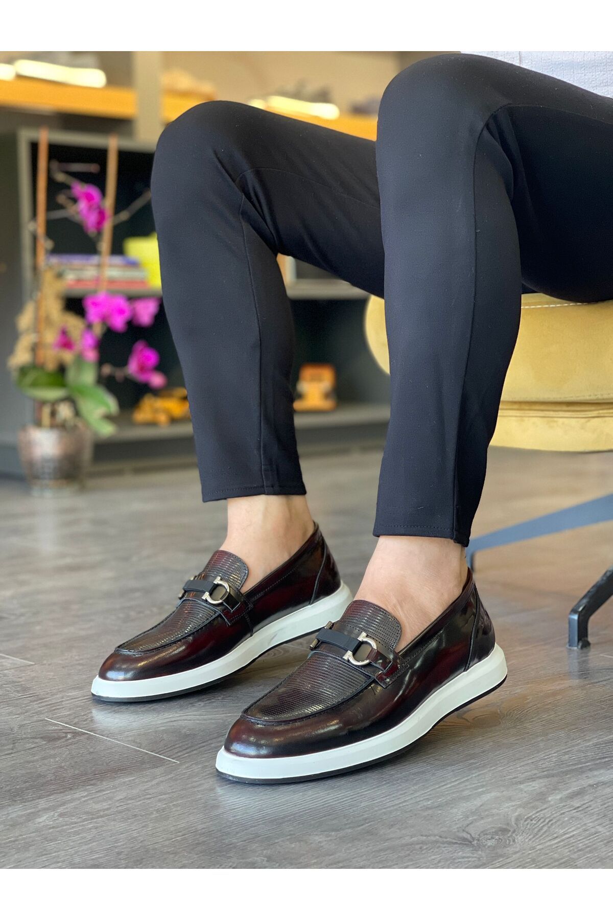 MOR KUNDURA Hakiki Deri Günlük Kullanım loafer Erkek Ayakkabı