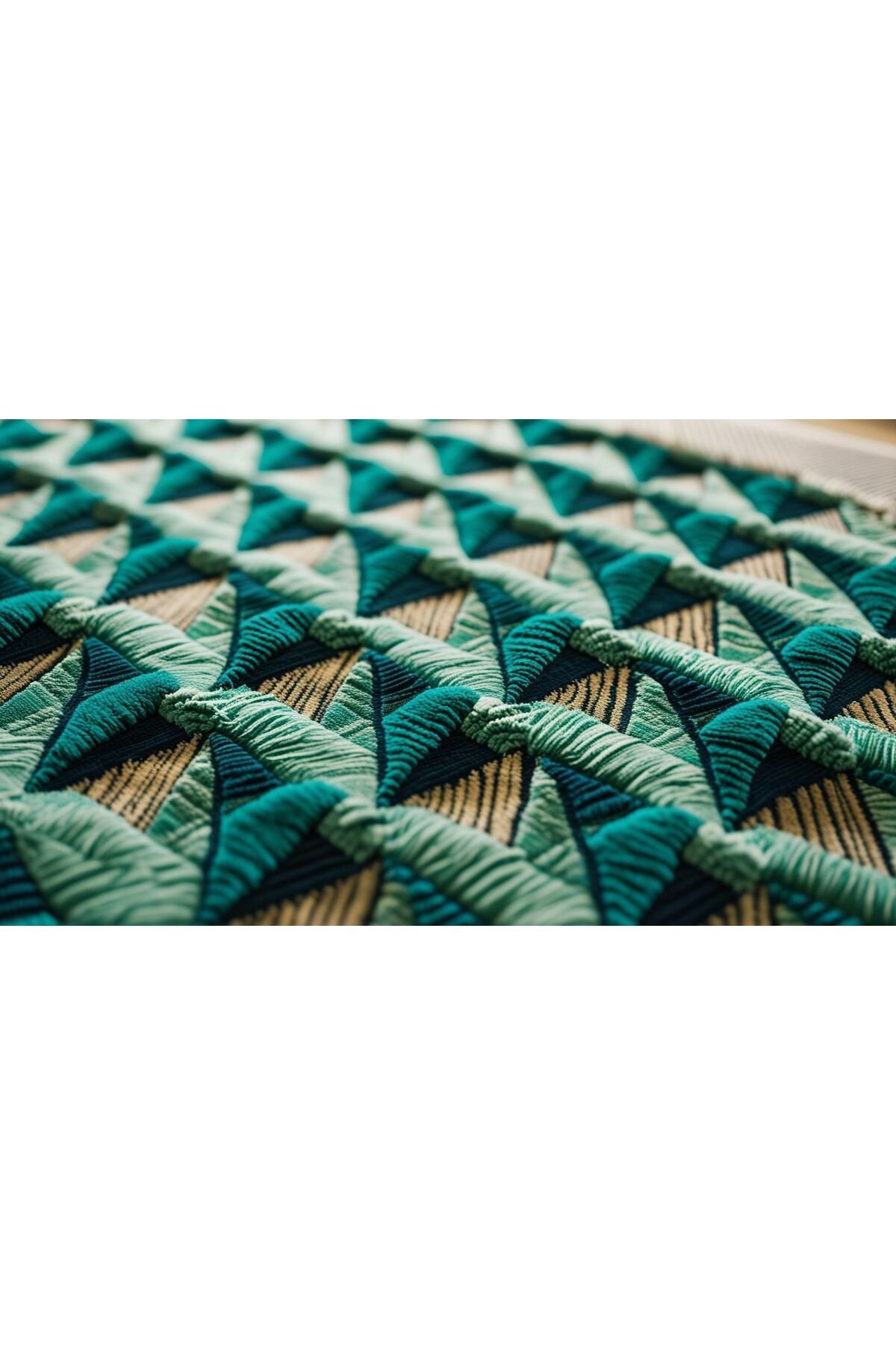 Rugs Modern Halı Kuzey Koleksiyonu Dokulu Görünümde Yeşil Desenli Dokuma Taban Modern Dekoratif Halı kuzey90