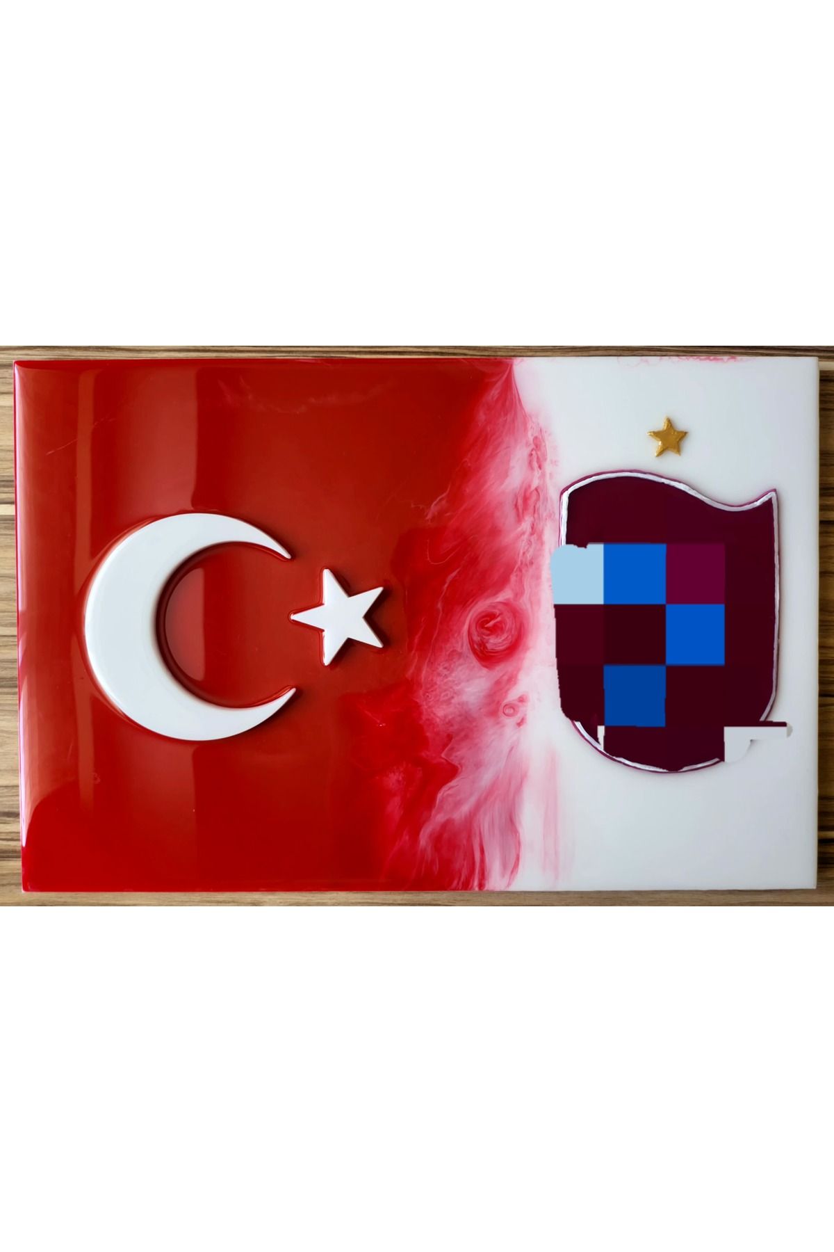 Zarafetin Eli Türkiye Bayrak ve TS Logolu Epoksi Tablo