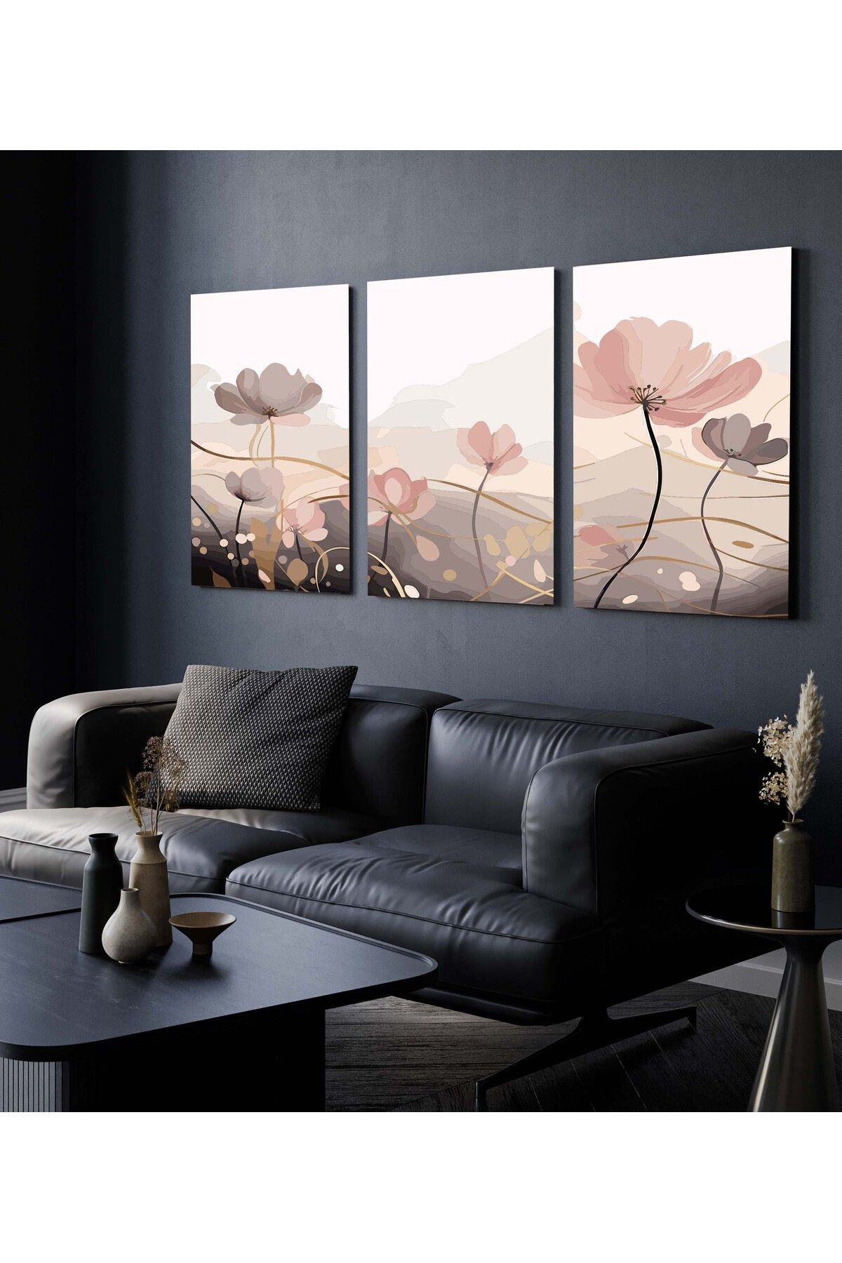 Hagen Bohem Tablo Premium Kalite Duvar Tablosu Çerçeve Görünümlü Mutfak Tablosu 3 lü Tablo Modern Tablo