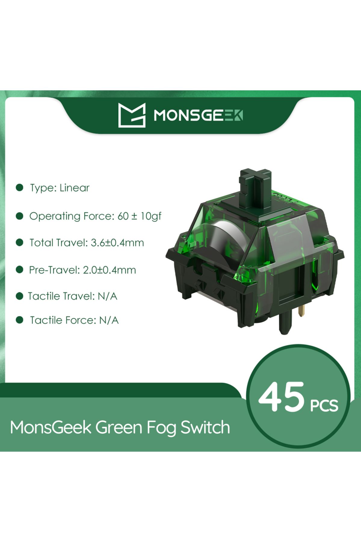 Choice-Green Fog Akko V3 Pro Switches Tactile / Linear Switch for Mechanical Keyboard 45Pcs Pack Replaceabl 1