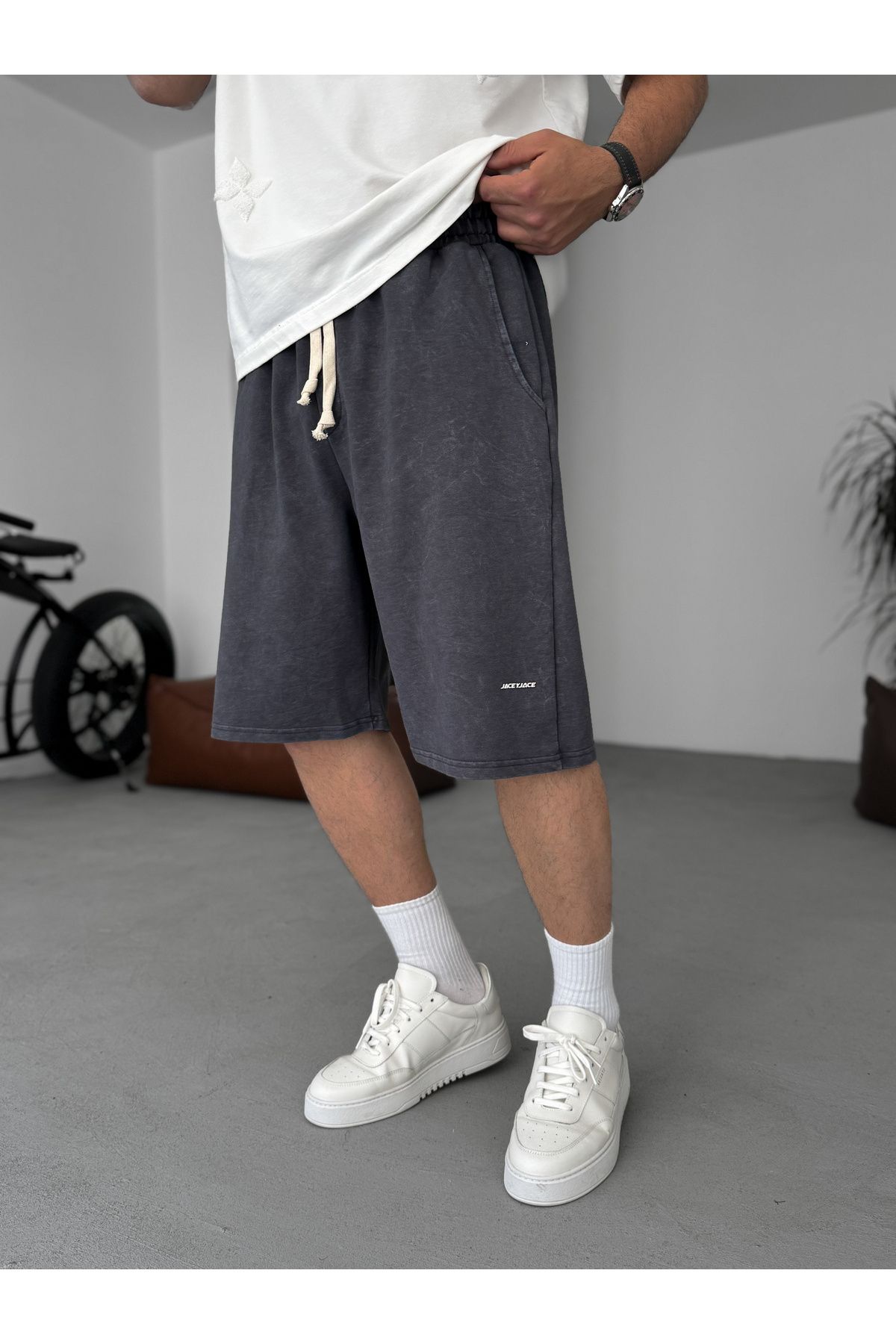 BYBASICMAN-Smoked Washed Basic Shorts Jj-92 3