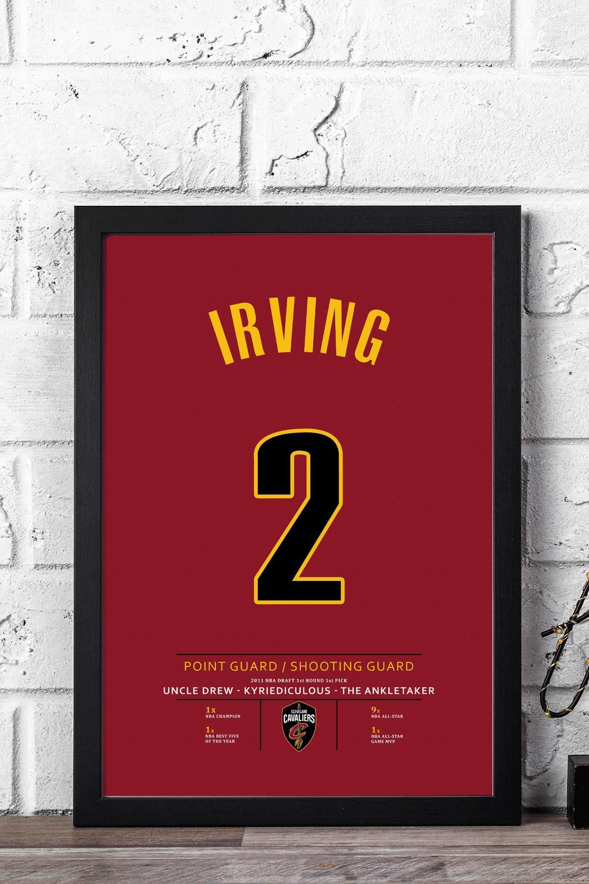 Saturn Kyrie Irving Forma Çerçeveli Tablo - NBA Cleveland Cavaliers Jersey