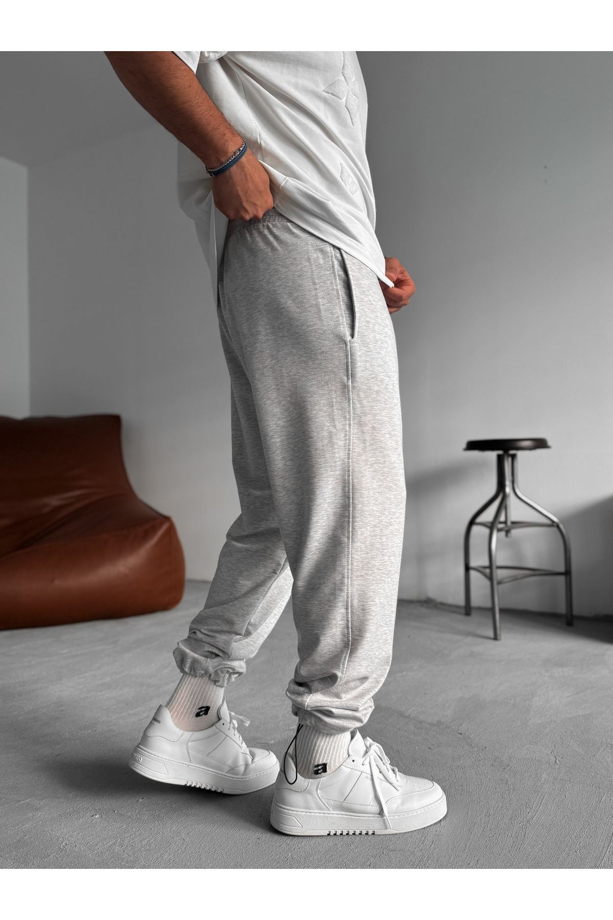 BYBASICMAN-Light Gray Basic Stopper Tracksuit Ke-7018 4
