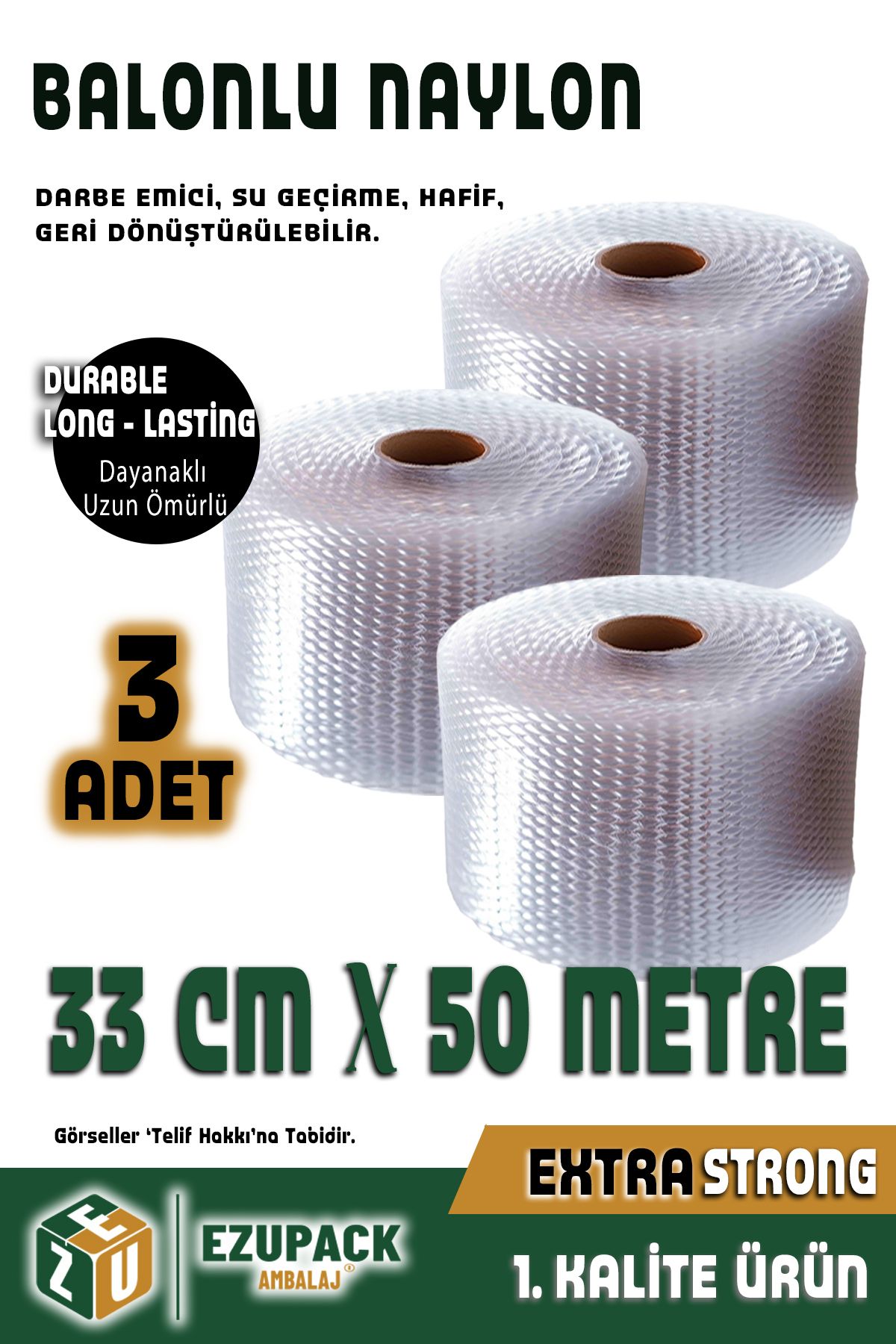 ASTOR AMBALAJ 33cmx150mt Üç Katlı Kalın Balonlu Naylon Patpat Pıtpıt Ambalaj, Paketleme, Eşya Koruma Naylonu