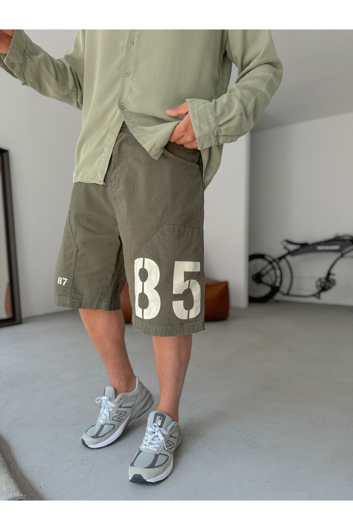 BYBASICMAN-Khaki 85 Printed Shorts C-2437 2