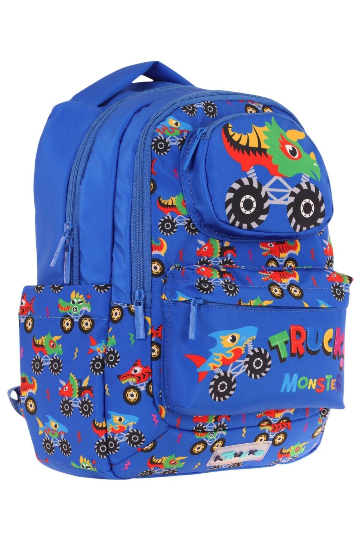 KAUKKO Toys Erkek Çocuk 3D Kamyon Şekilli İlkokul ve Günlük Sırt Çantası - Mavi - L5255