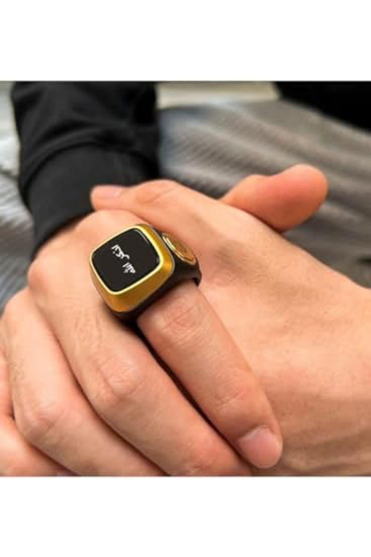 SUKILO-Smart Zikr Tasbih Ring with OLED Display – Muslim Prayer Reminder, Bluetooth Zikr Counter, 7