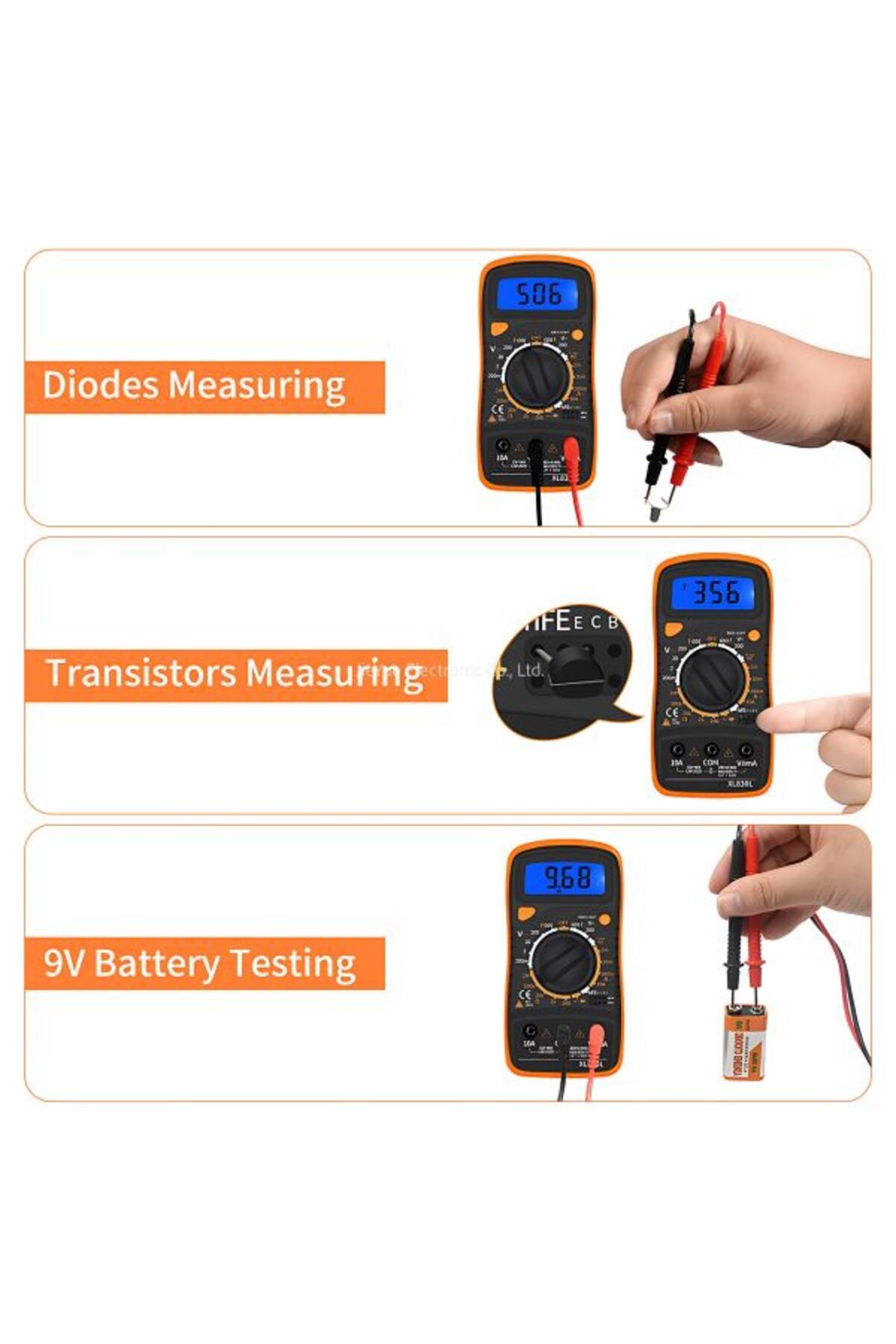 divendi-ro-Digital multimeter with LCD display - Black/Red 8
