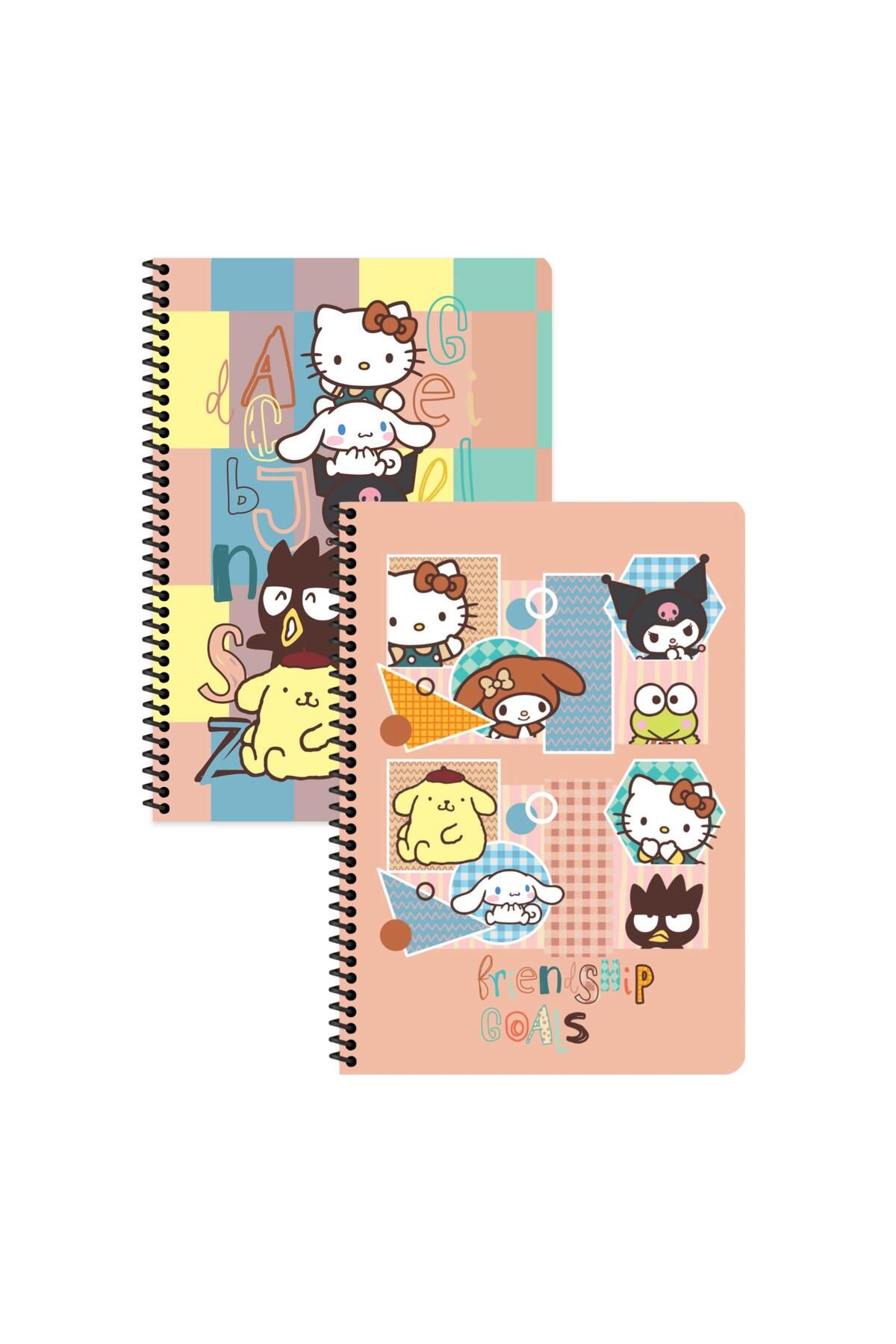 Keskin Colors Keskin Color Hello Kitty and Friends Çizgili Defter 2 Adet | 16,5 x 22,5 cm | Spiralli – 80 Yaprak