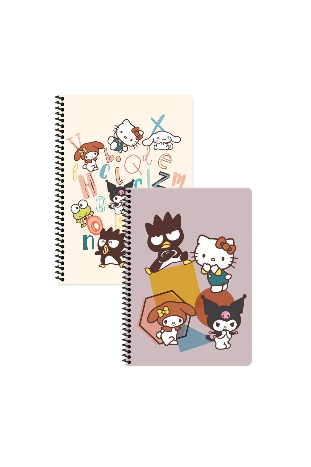 Keskin Colors Keskin Color Hello Kitty and Friends Çizgili Defter 2 Adet | 16,5 x 22,5 cm | Spiralli – 80 Yaprak