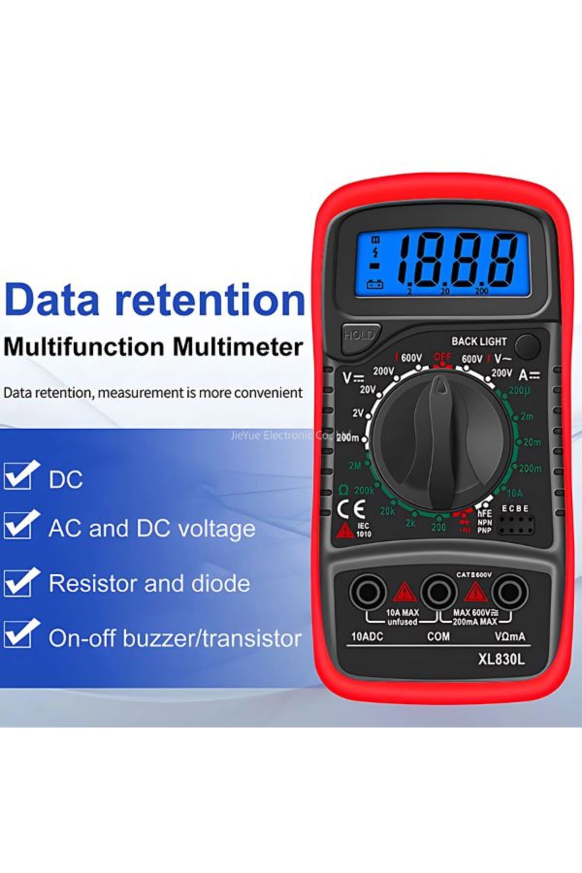 divendi-ro-Digital multimeter with LCD display - Black/Red 9