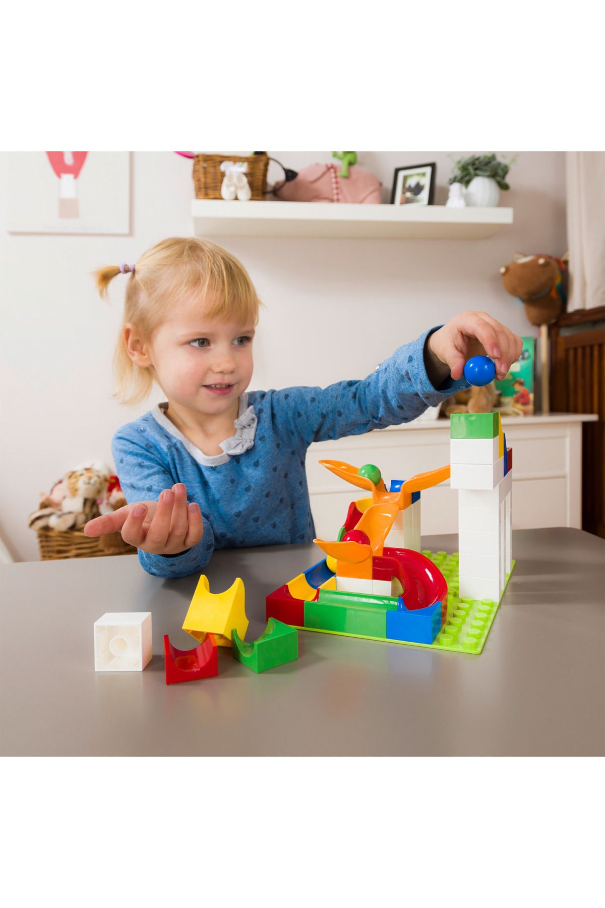 Hubelino-Joc de constructie Marble Run Extensie Pendul 46 piese 5