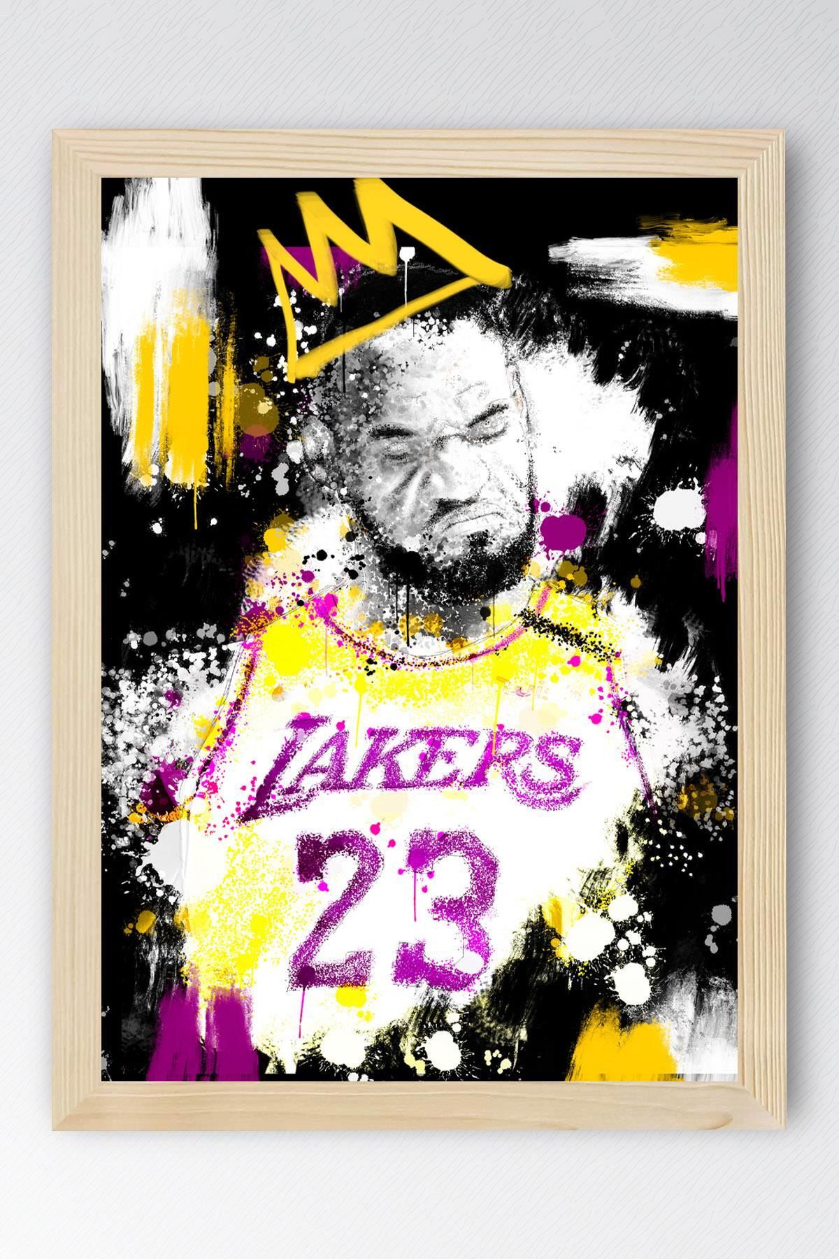 Saturn LeBron James Çerçeveli Tablo - King James Basketbol NBA Posteri Tablo
