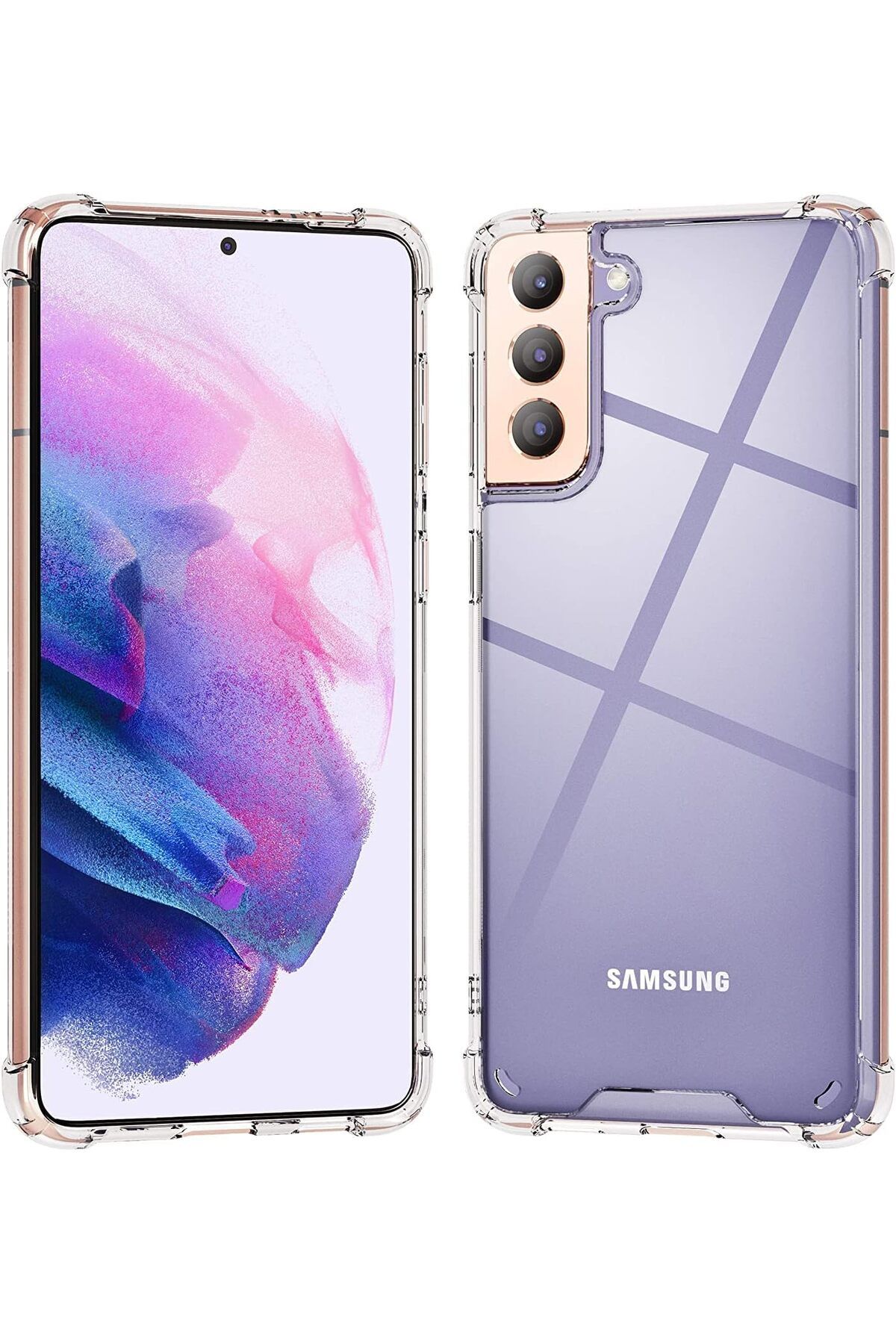 Ehr. Samsung Galaxy S21 Plus Uyumlu Darbe Önleyici Sararmaya Dayanıklı Airbag Korumalı Ultra Slim TPU Şef