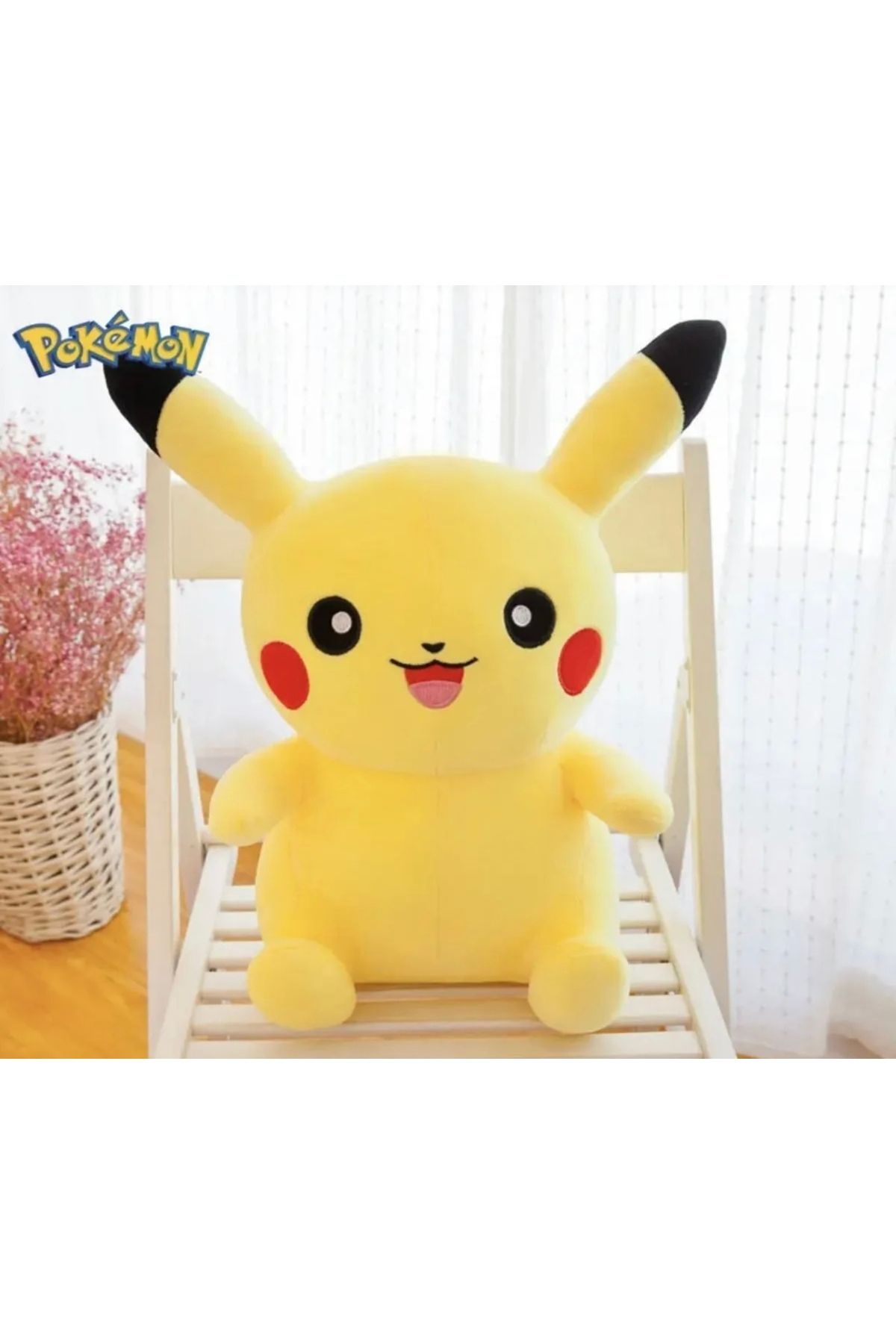 happystoretr 50 cm büyük boy pokemon pikachu peluş dolması oyuncaklar sevimli sarı pokemon