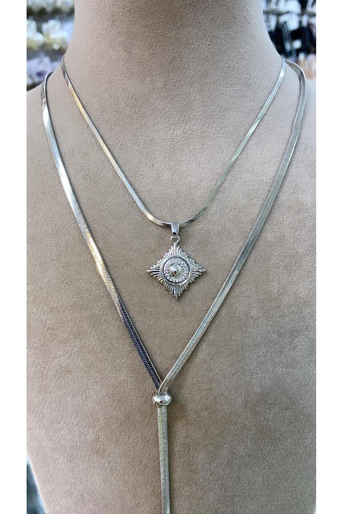 Azra Accessories Kadın Çelik Çoluk Kolye