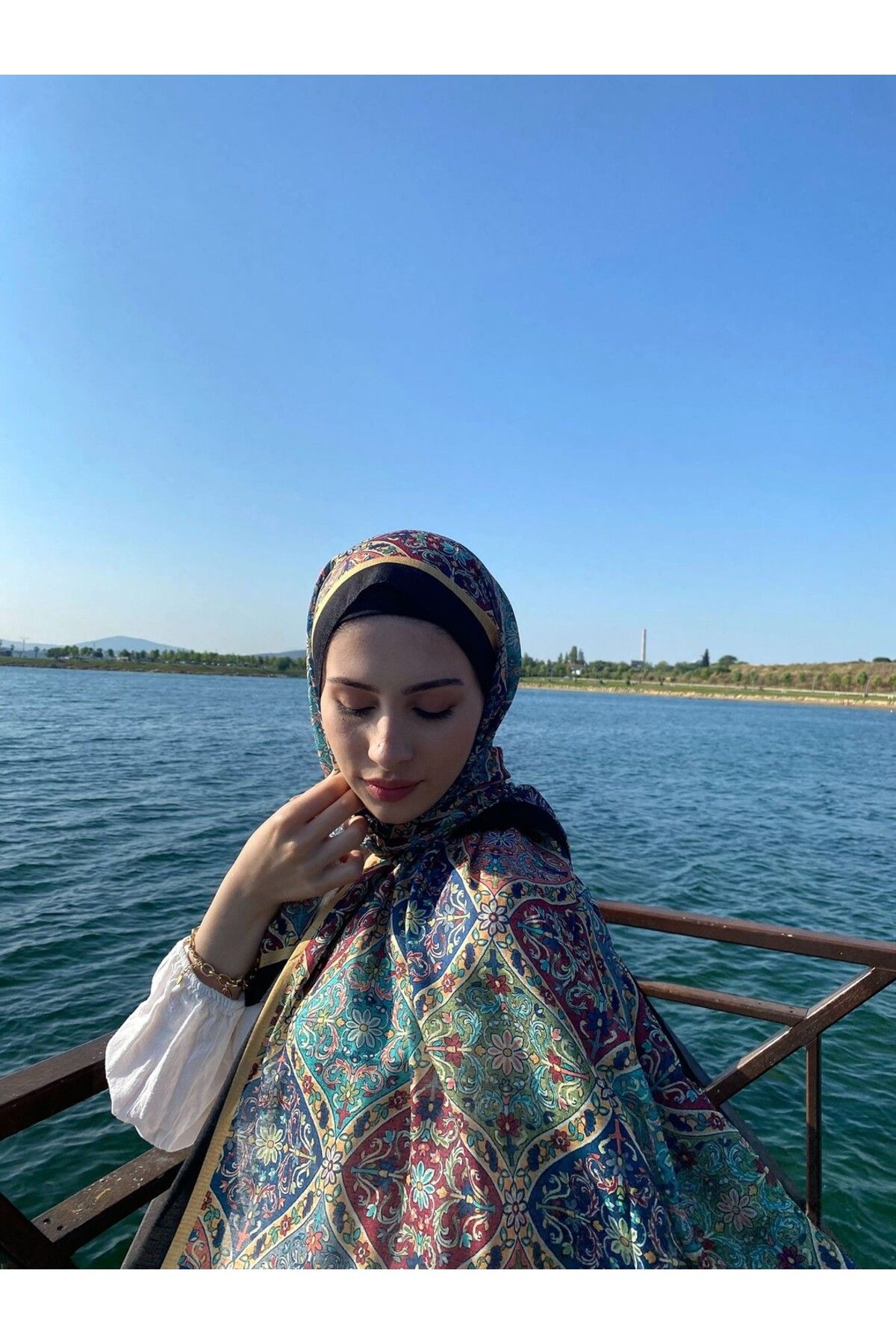 YALENA SCARF Twil Pamuk Şal-Çeşmi Desen