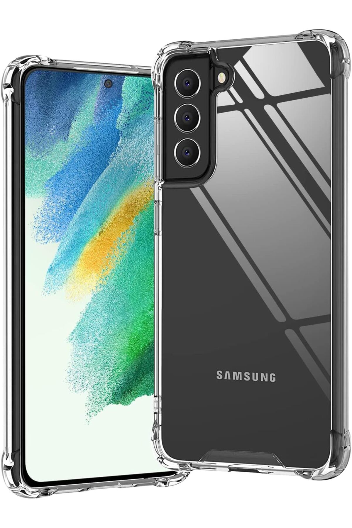 Ehr. Samsung Galaxy S21 FE Uyumlu Darbe Önleyici Sararmaya Dayanıklı Airbag Korumalı Ultra Slim TPU Şeffa