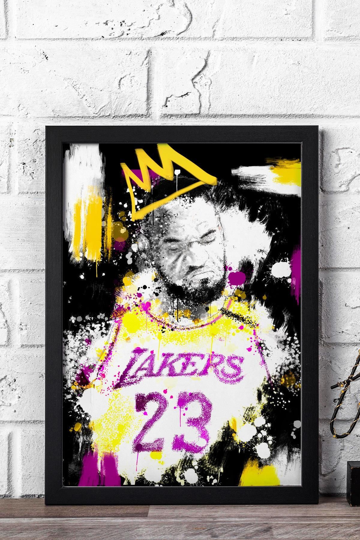 Saturn LeBron James Çerçeveli Tablo - King James Basketbol NBA Posteri Tablo