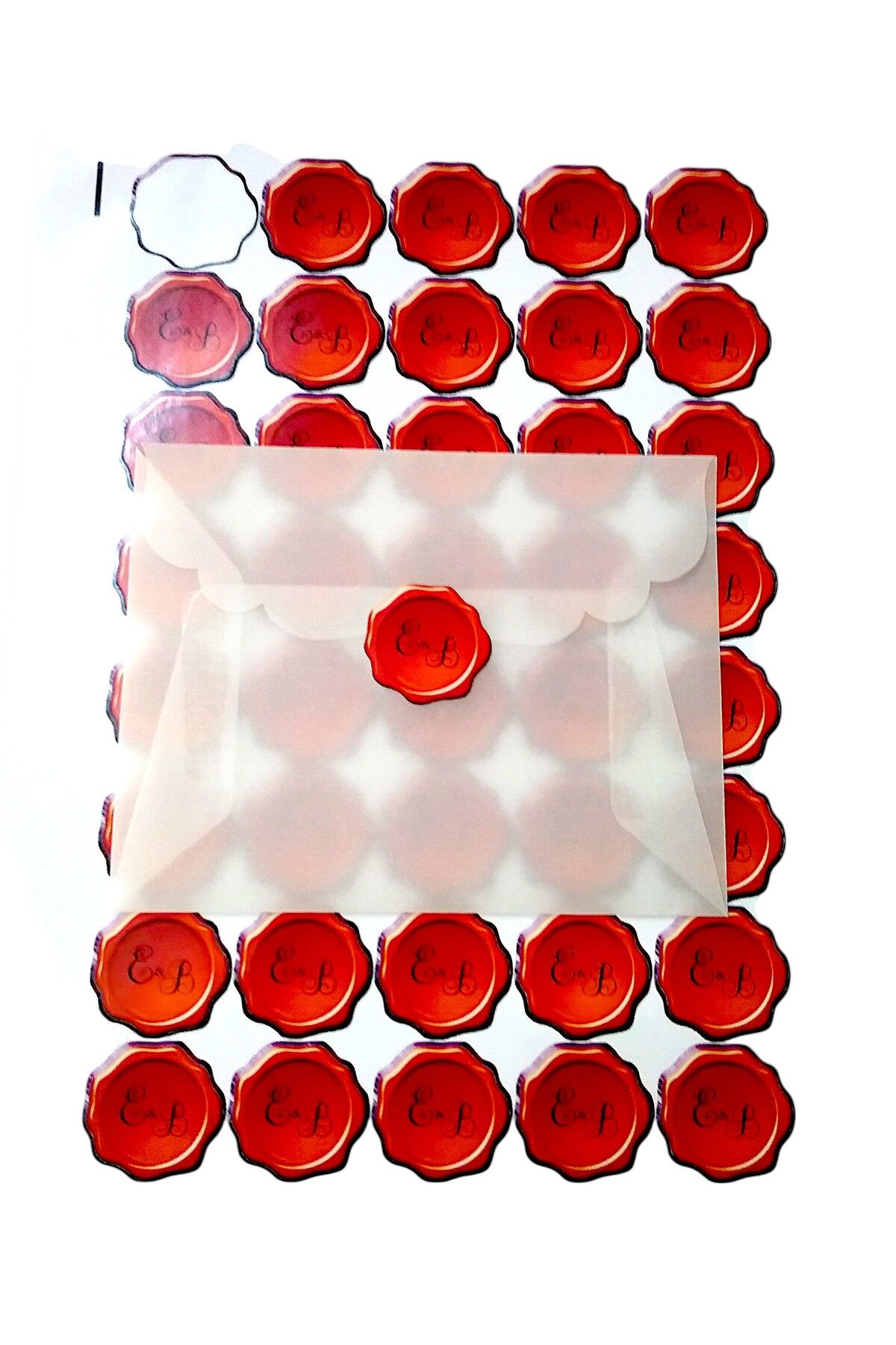 Armada 40 Adet İsme Özel 3D Efektli Balmumu Mühür Wax Seal Görünümlü Etiket Sticker (3cm) Bakır