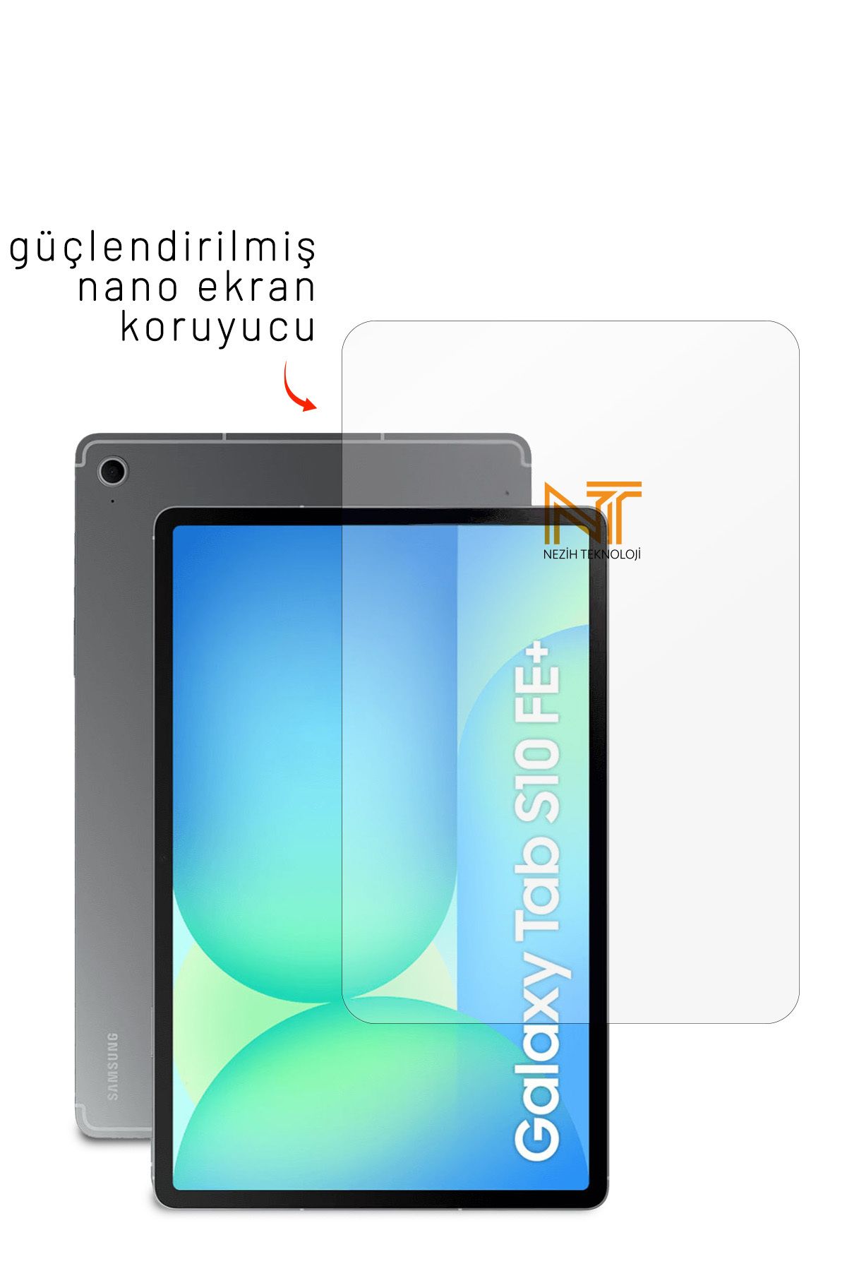 Nezih Case Samsung Galaxy Tab S10 Fe Uyumlu Güçlendirilmiş Nano Ekran Koruyucu