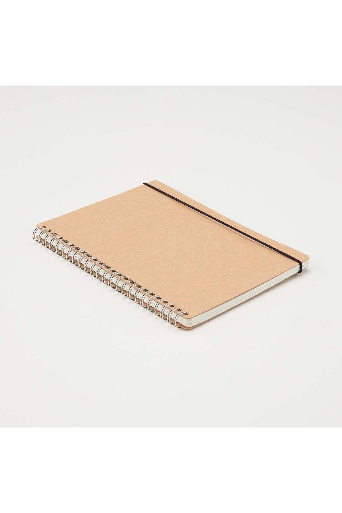 Muji-High-Quality Paper Double Ring Notebook with Dot Grid, 70 Sheets, A5, Beige 6
