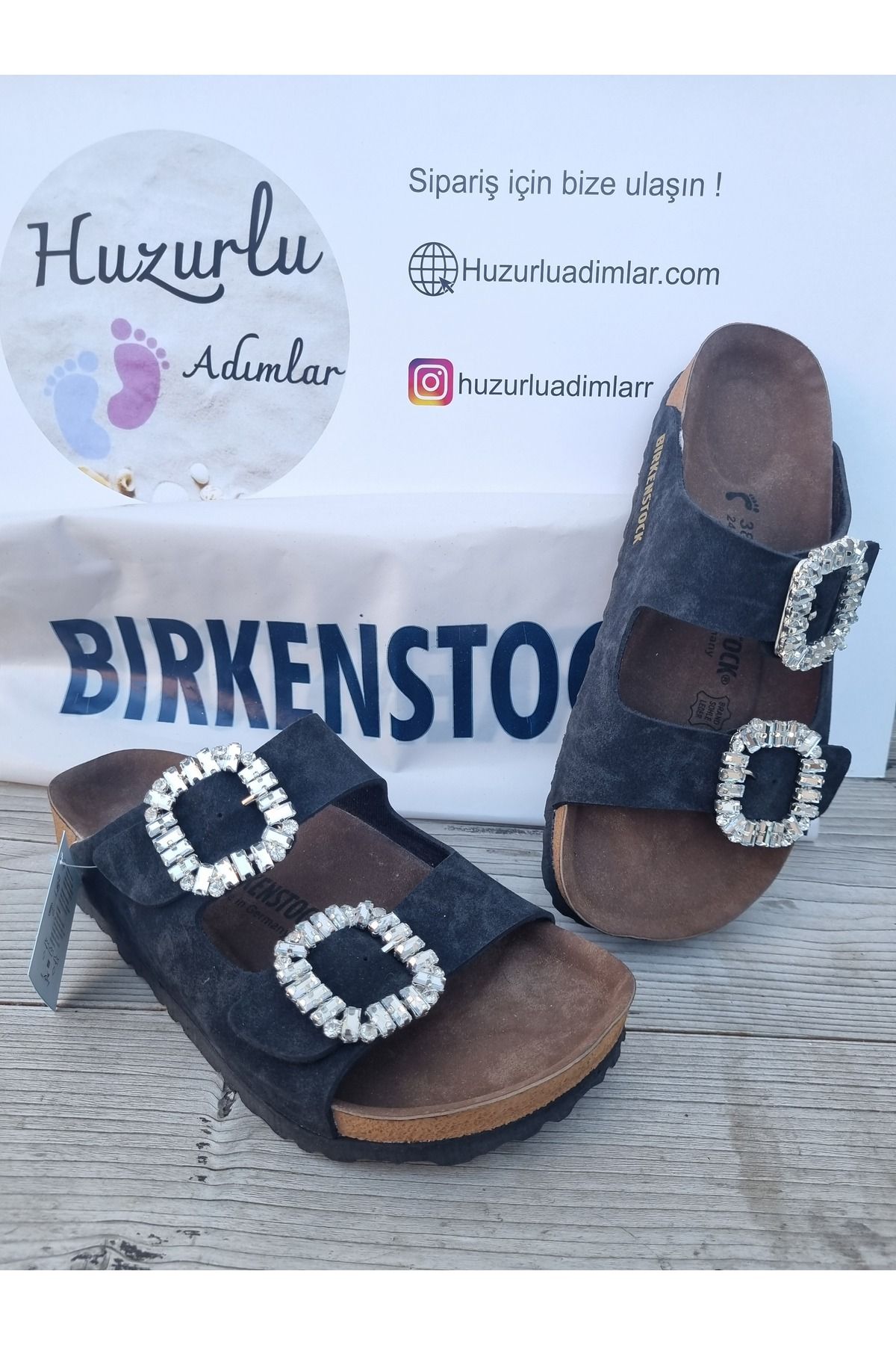 Huzurlu Adımlar Taşlı Tokalı Terlik
