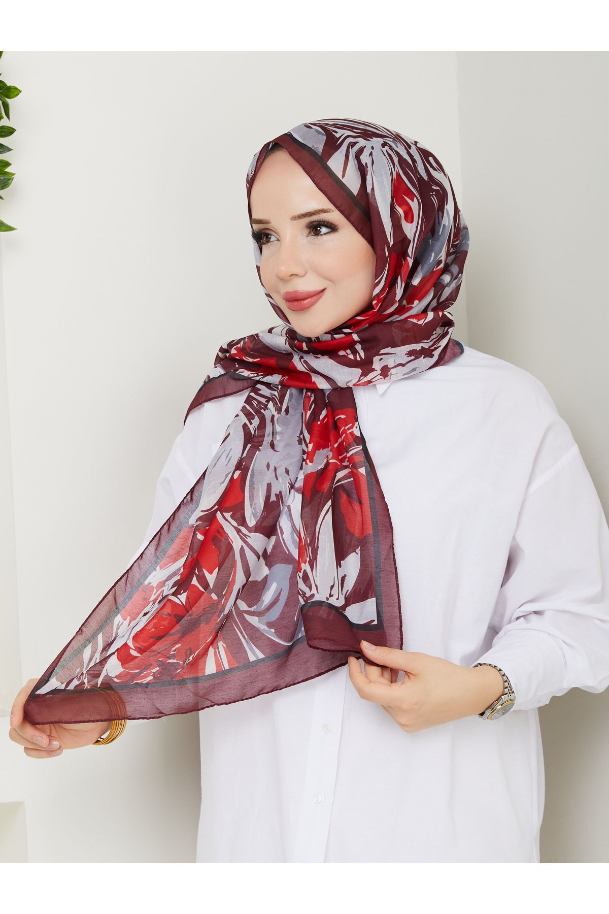 nomadra Crimson Bloom Şal