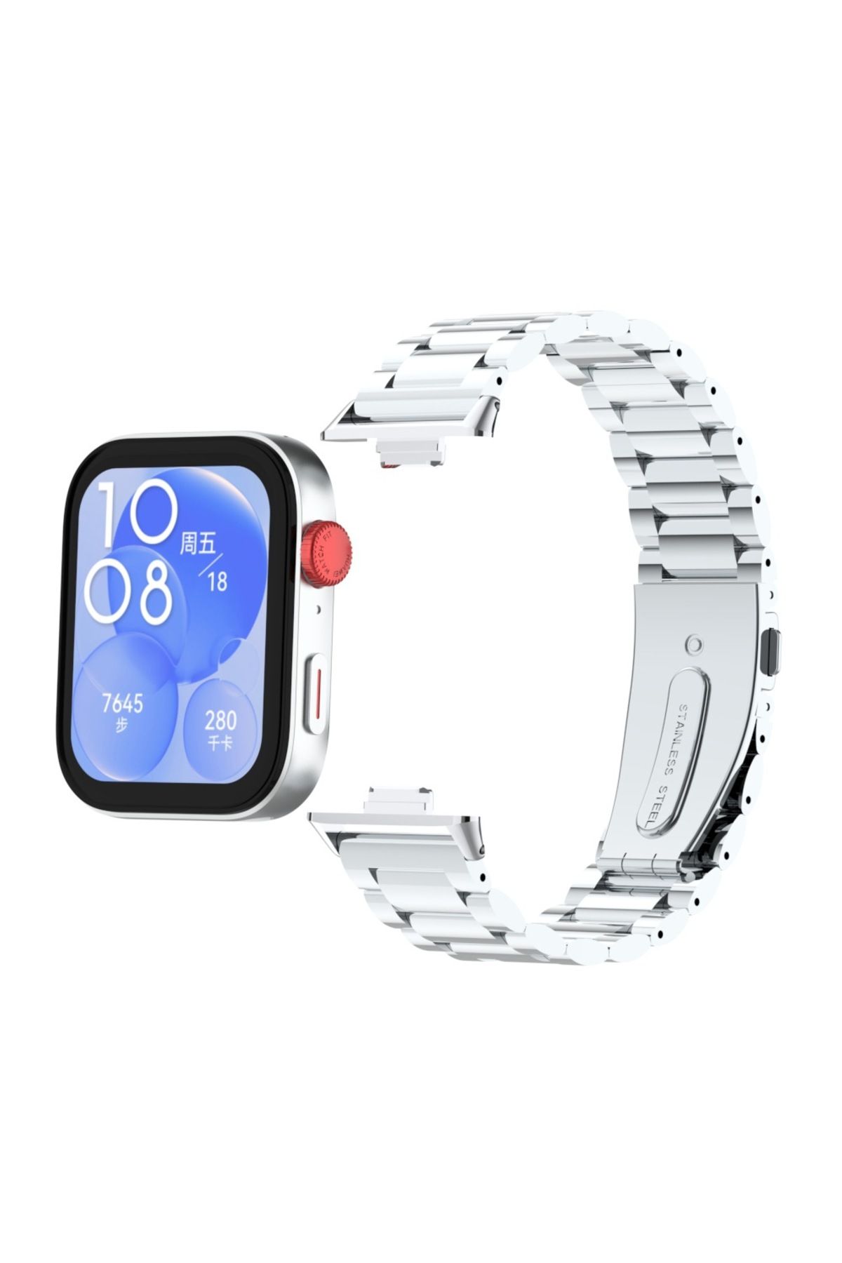 redmud teknoloji Huawei Watch Fit 4 Pro İle Uyumlu Paslanmaz Çelik Kordon Ayarlanabilir Metal Kayış +Ayarlama Aparatı