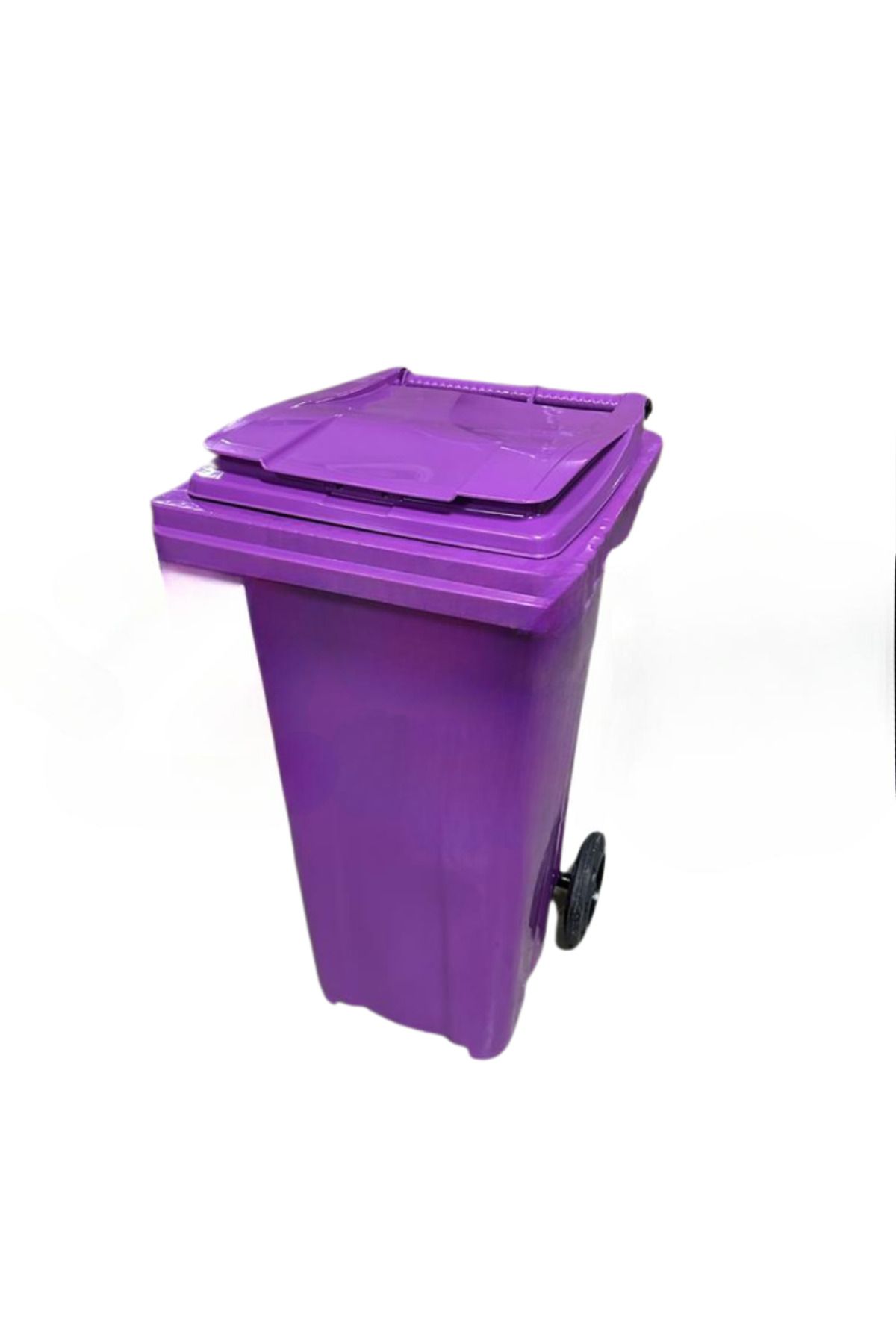 PRATİK SHOP Tekerlekli Mor Çöp Konteyneri Çöp Kovası 120 Lt ( Sağlam Dayanıklı)