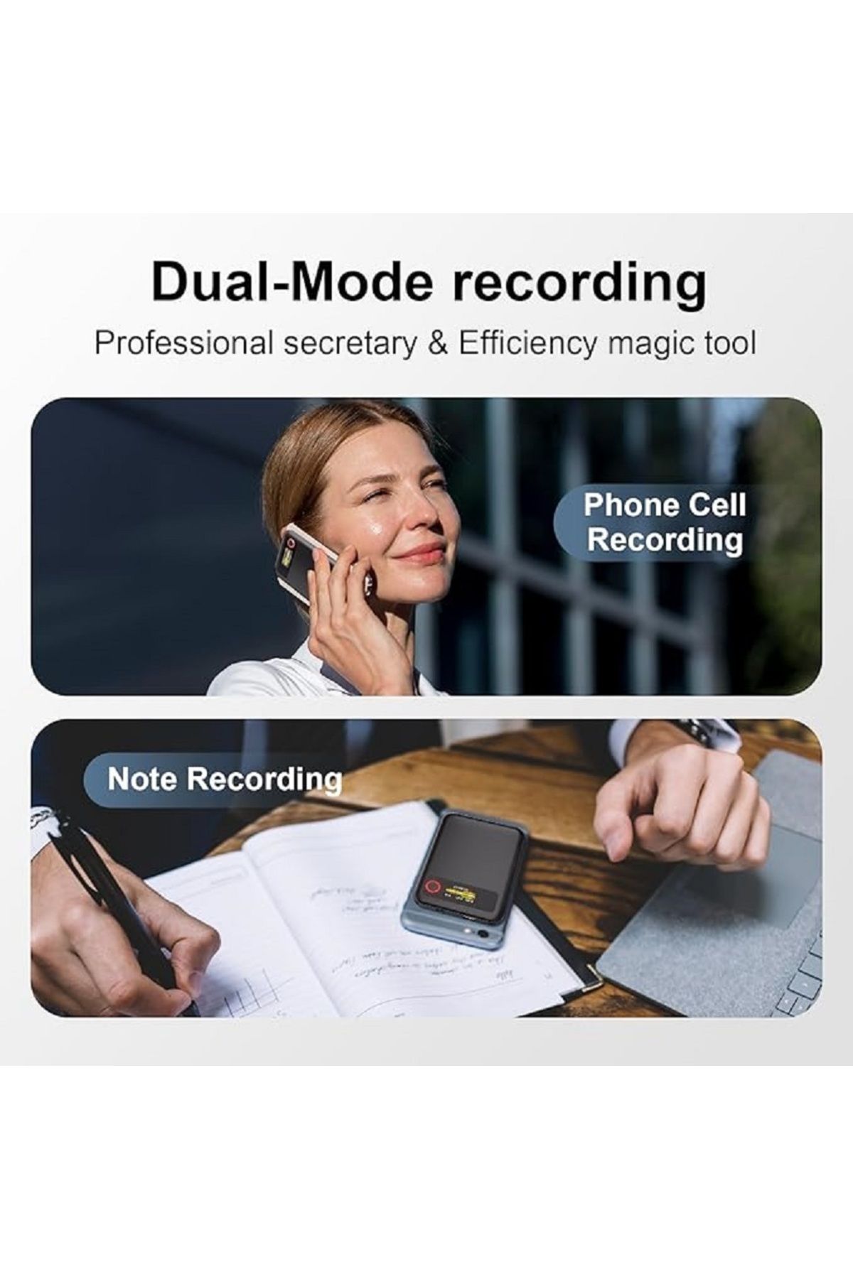 MUEZDUR-Voice recorder with translator with GPT Chat, AI intelligence, 64 GB, 104 languages, supports summary, Bluetooth 4