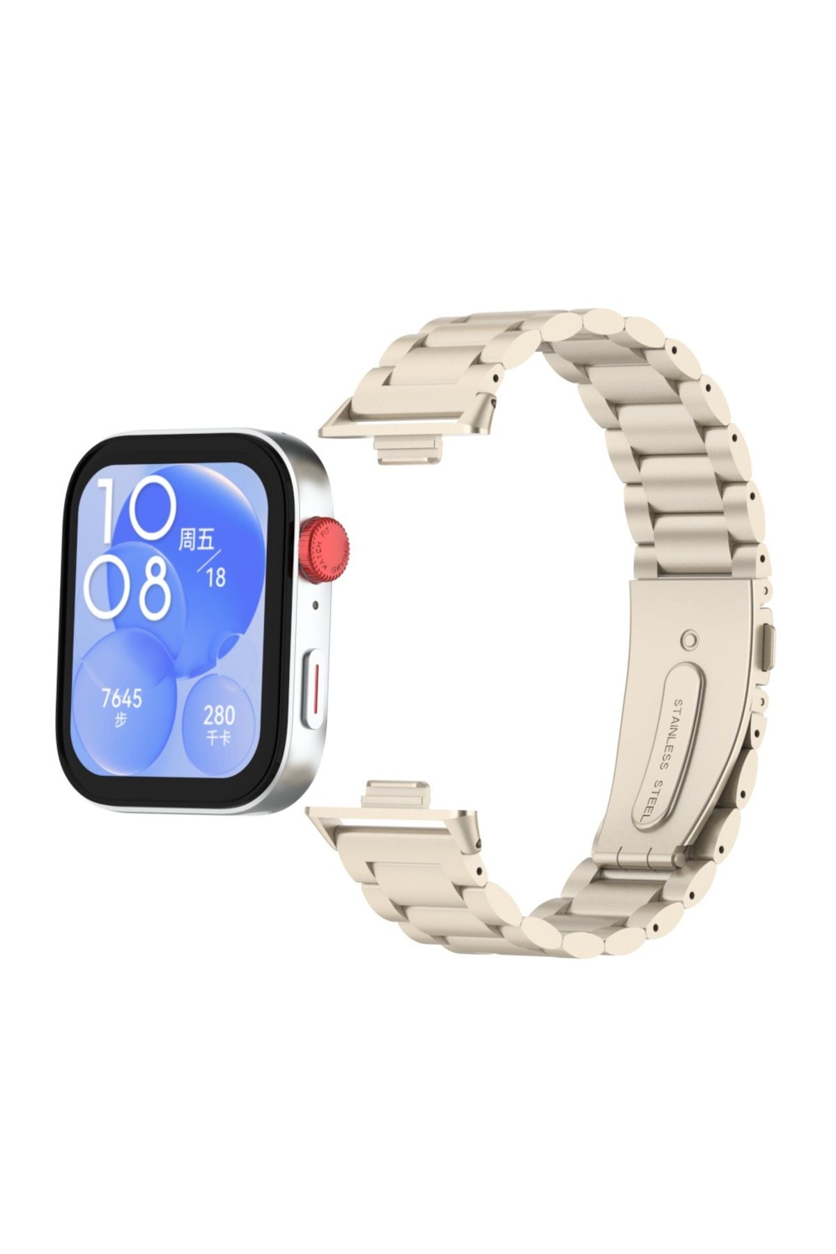 redmud teknoloji Huawei Watch Fit 4 Pro İle Uyumlu Paslanmaz Çelik Kordon Ayarlanabilir Metal Kayış +Ayarlama Aparatı