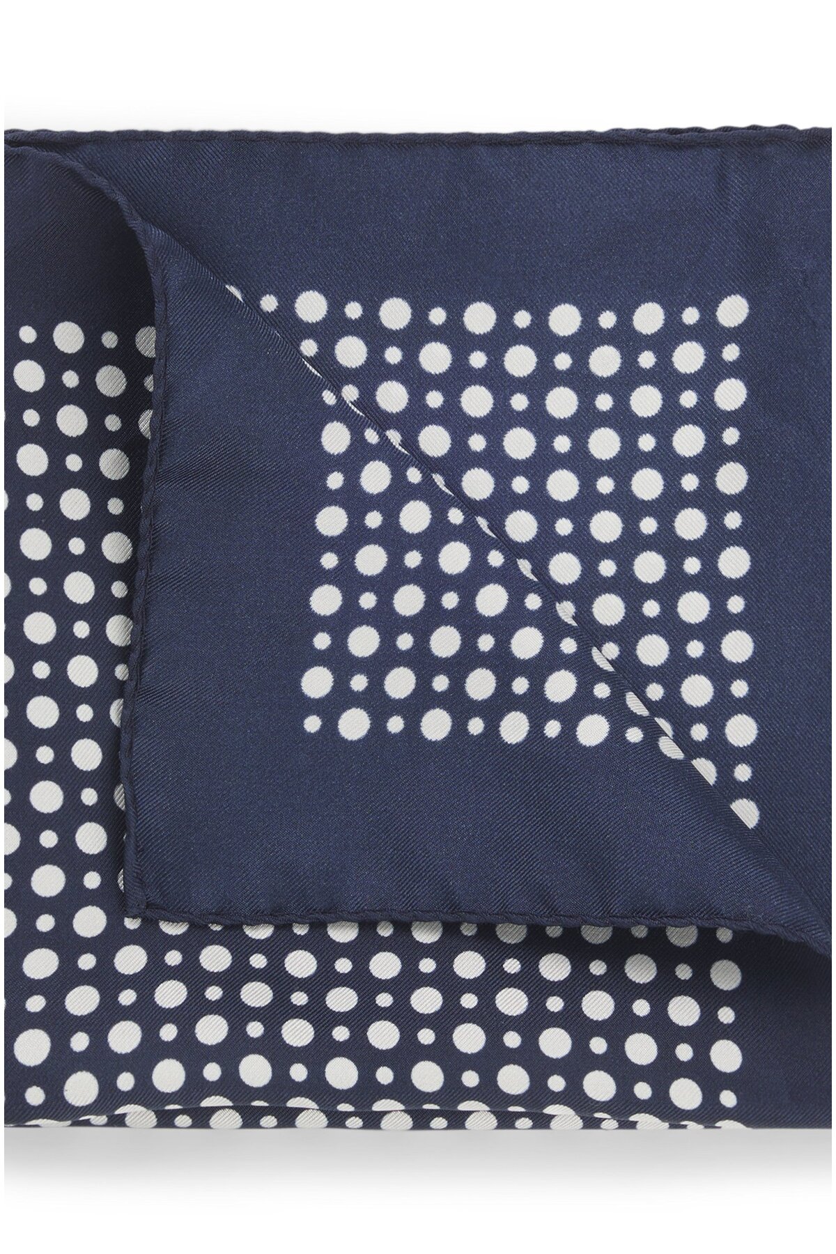 باس دستمال گردن مردانه ابریشمی نرم سرمه‌ای با طرح خال‌خالی 50549107-404