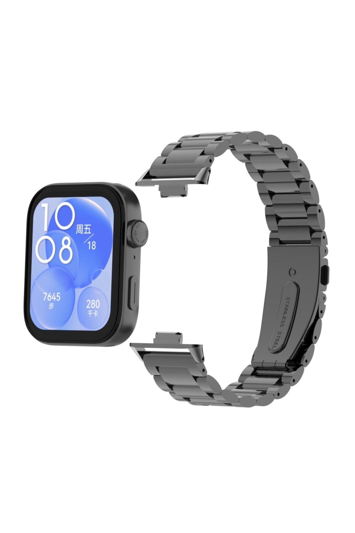 redmud teknoloji Huawei Watch Fit 4 Pro İle Uyumlu Paslanmaz Çelik Kordon Ayarlanabilir Metal Kayış +Ayarlama Aparatı