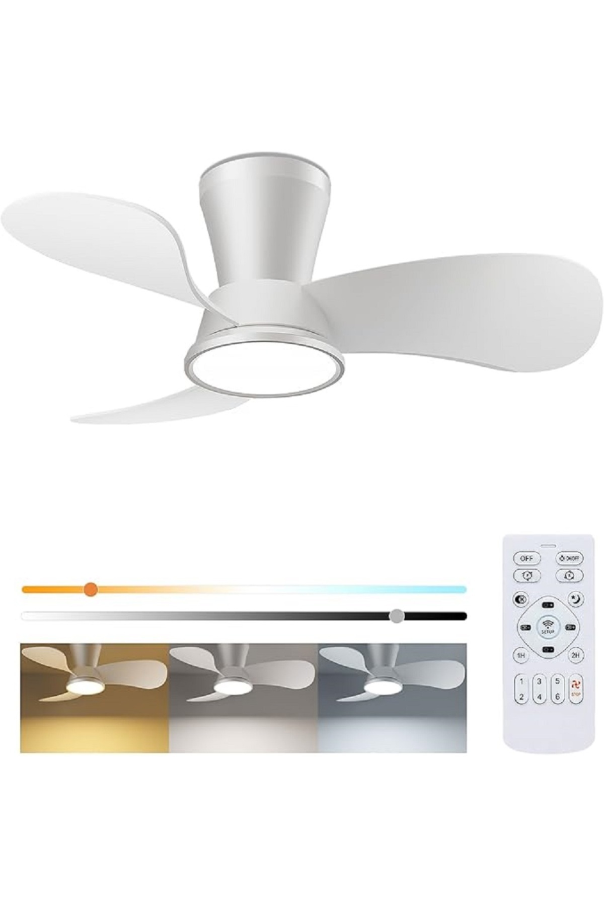 slochi-Ceiling fan with lighting, 6 speeds, 30 dB, diameter 76 cm, 3 color temperatures 1