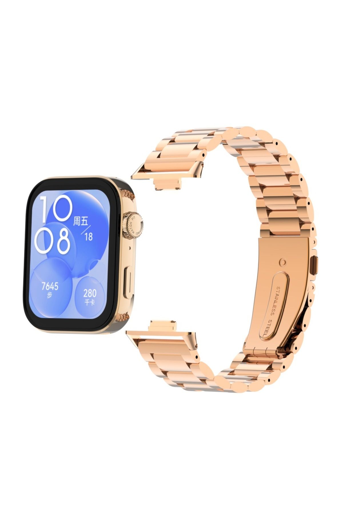 redmud teknoloji Huawei Watch Fit 4 Pro İle Uyumlu Paslanmaz Çelik Kordon Ayarlanabilir Metal Kayış +Ayarlama Aparatı