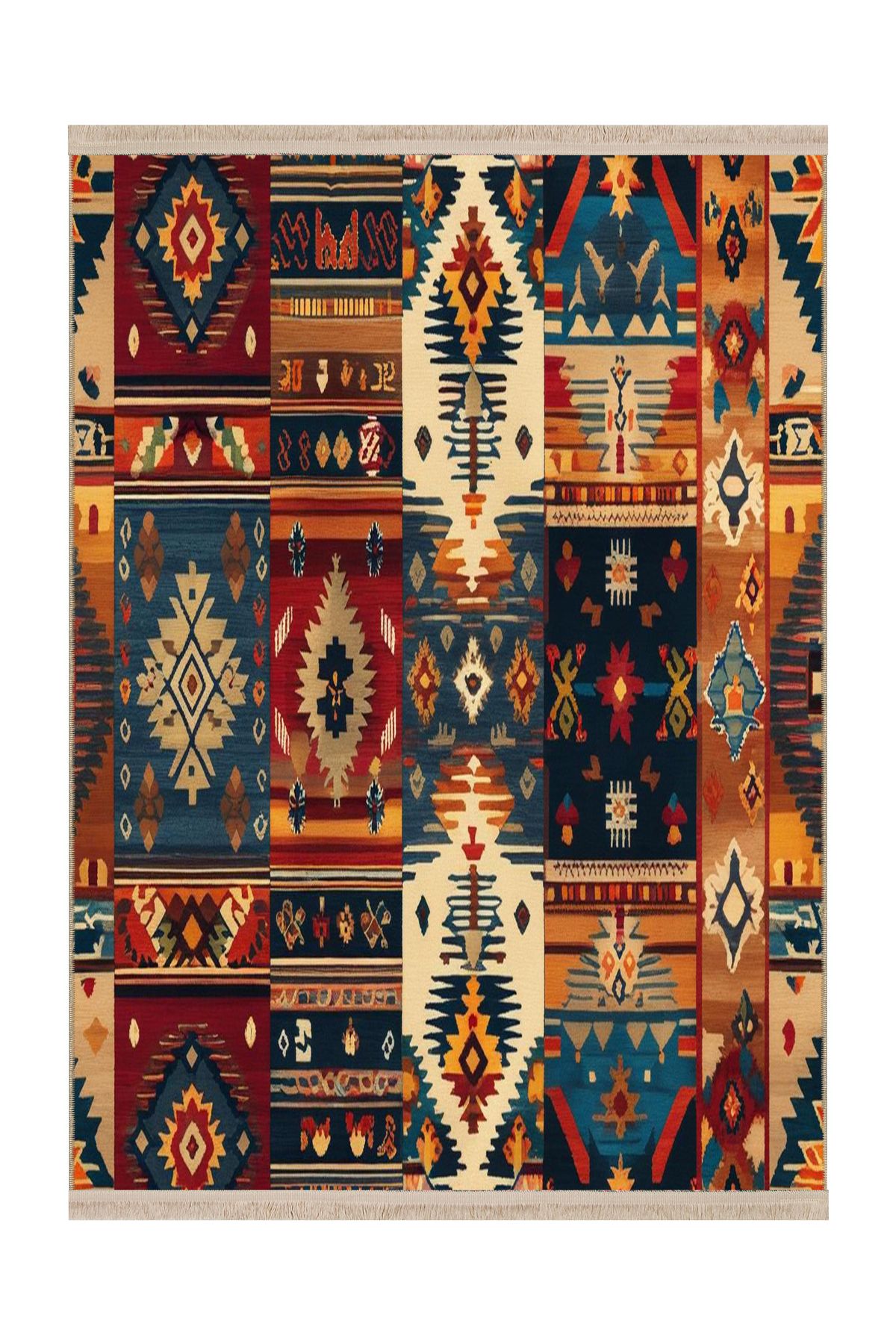 Rugs Modern Halı MOSSO Çok Renkli KarışıK Etnik Desenli Dokuma Taban Modern Dekoratif Halı mosso08