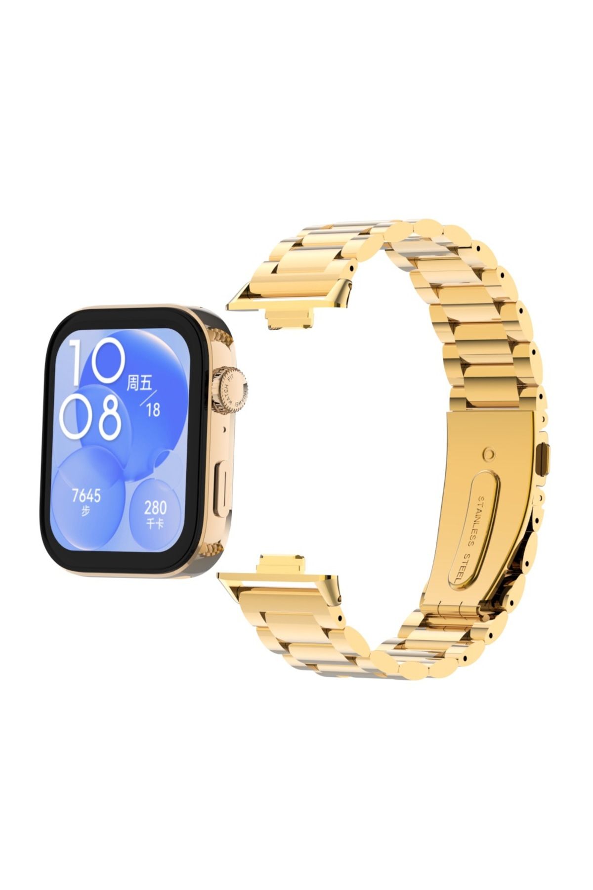 redmud teknoloji Huawei Watch Fit 4 Pro İle Uyumlu Paslanmaz Çelik Kordon Ayarlanabilir Metal Kayış +Ayarlama Aparatı