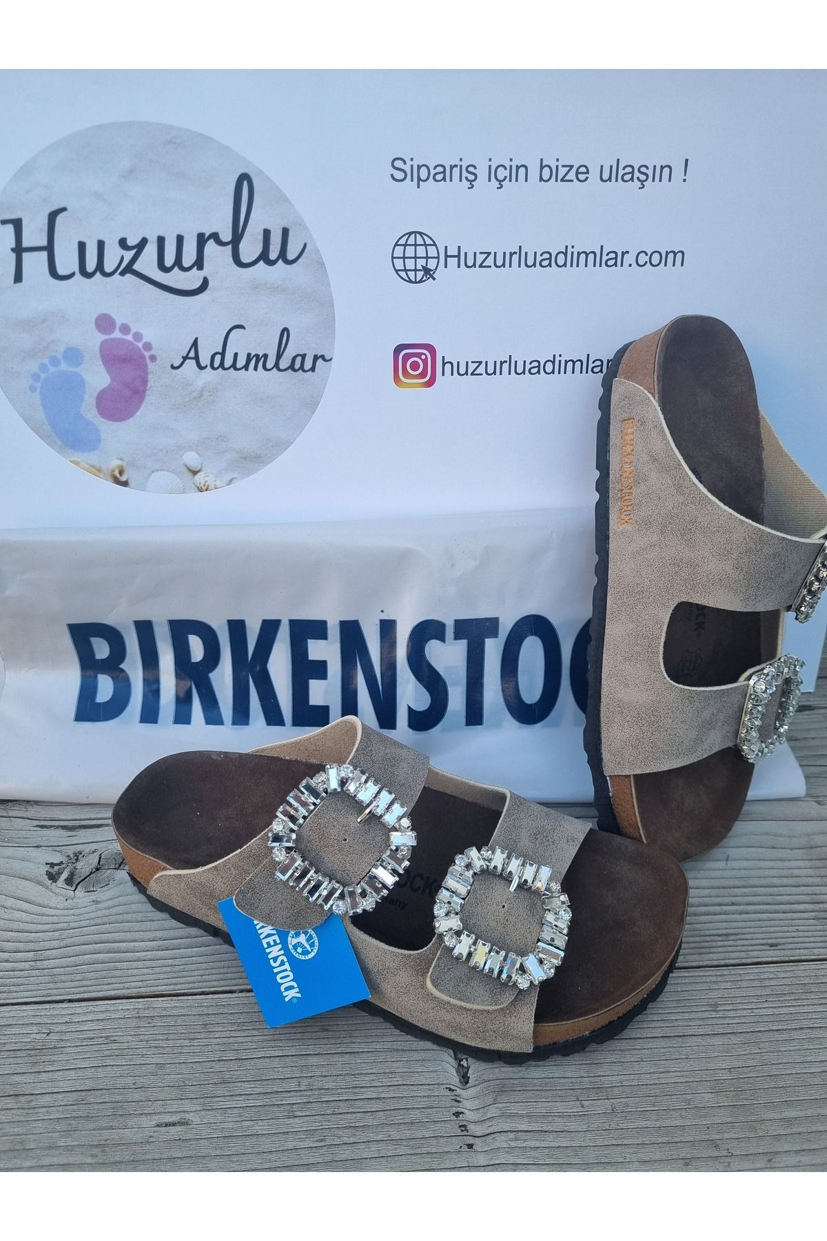 Huzurlu Adımlar Taşlı Tokalı Terlik