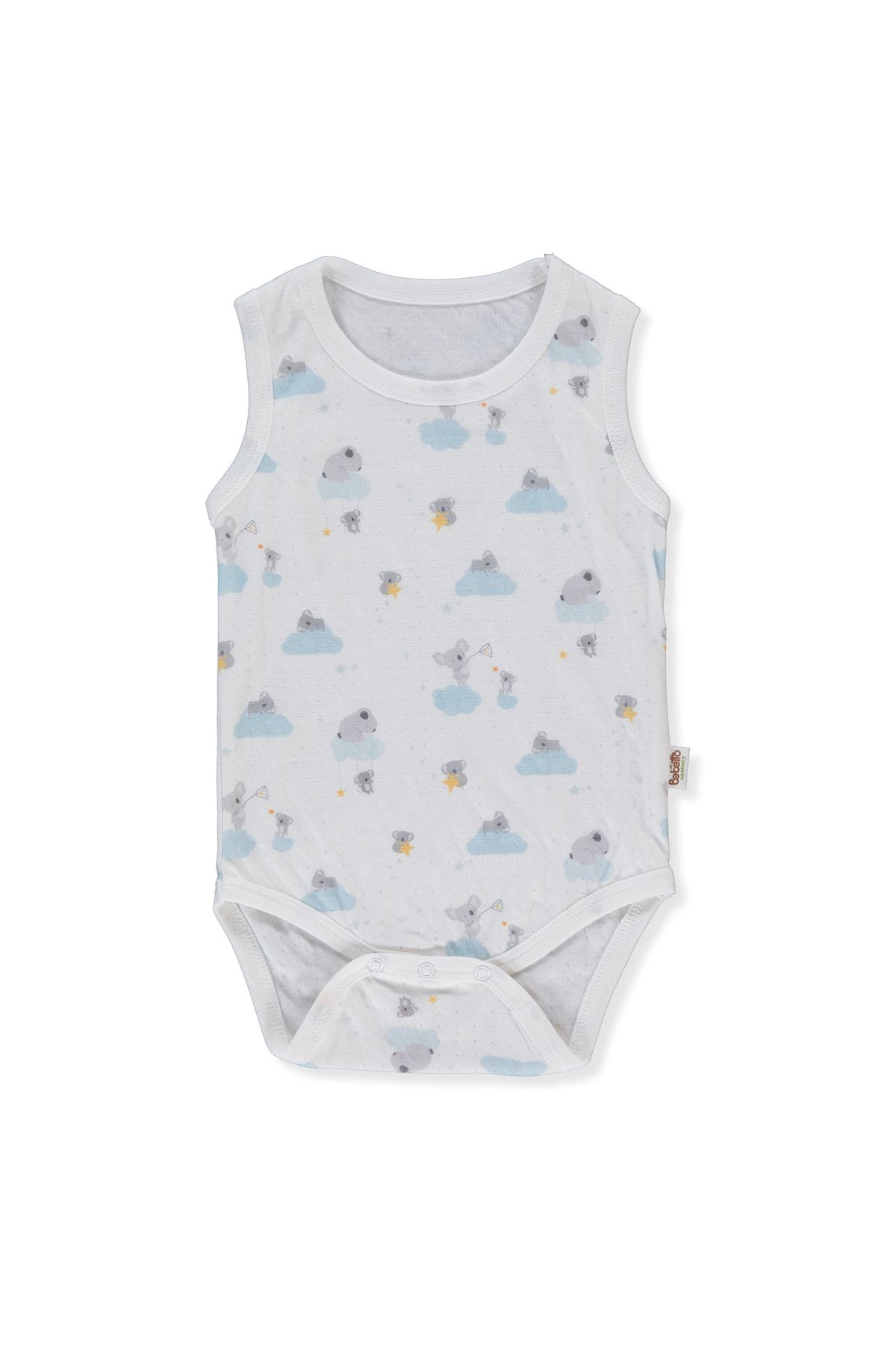Bebetto ORGANİK SÜPREM DOUBLE YARIM ASKILI BODY (ORGANIC STARS AND KOALAS) T3942