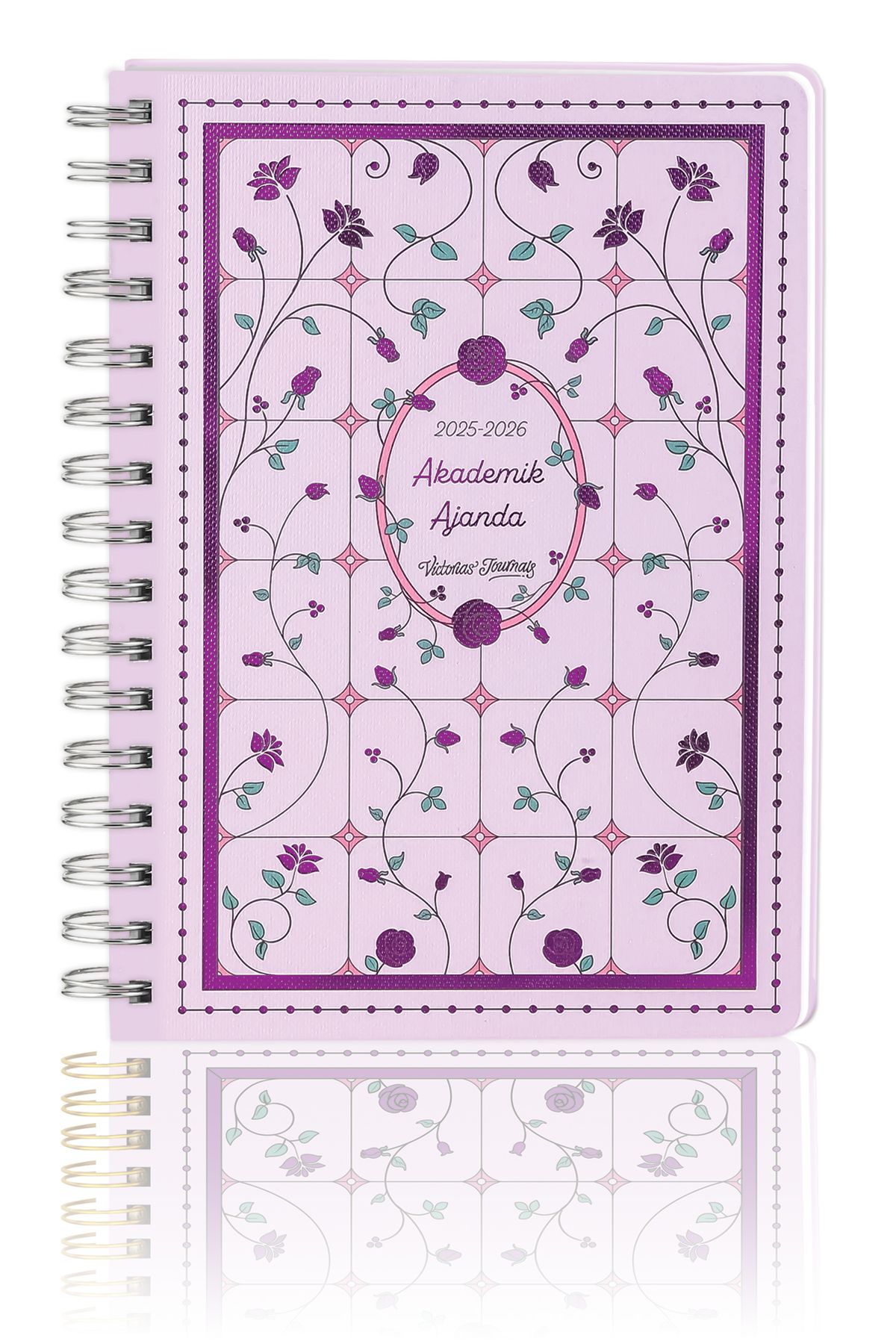 Victoria's Journals Akademik Ajanda-2025–2026 | A5 | Spiralli | Ayraçlı | Premium 100 gr. | Iris Veins